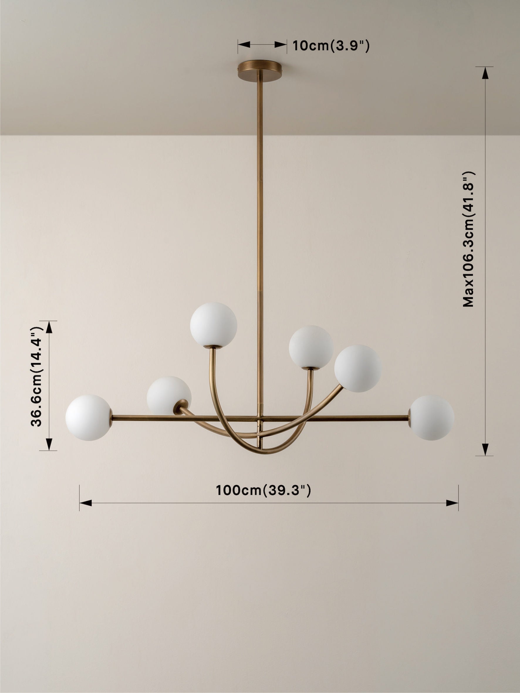 Perry - 6 light aged brass and opal pendant | Ceiling Light | Lights & Lamps | UK | Modern Affordable Designer Lighting