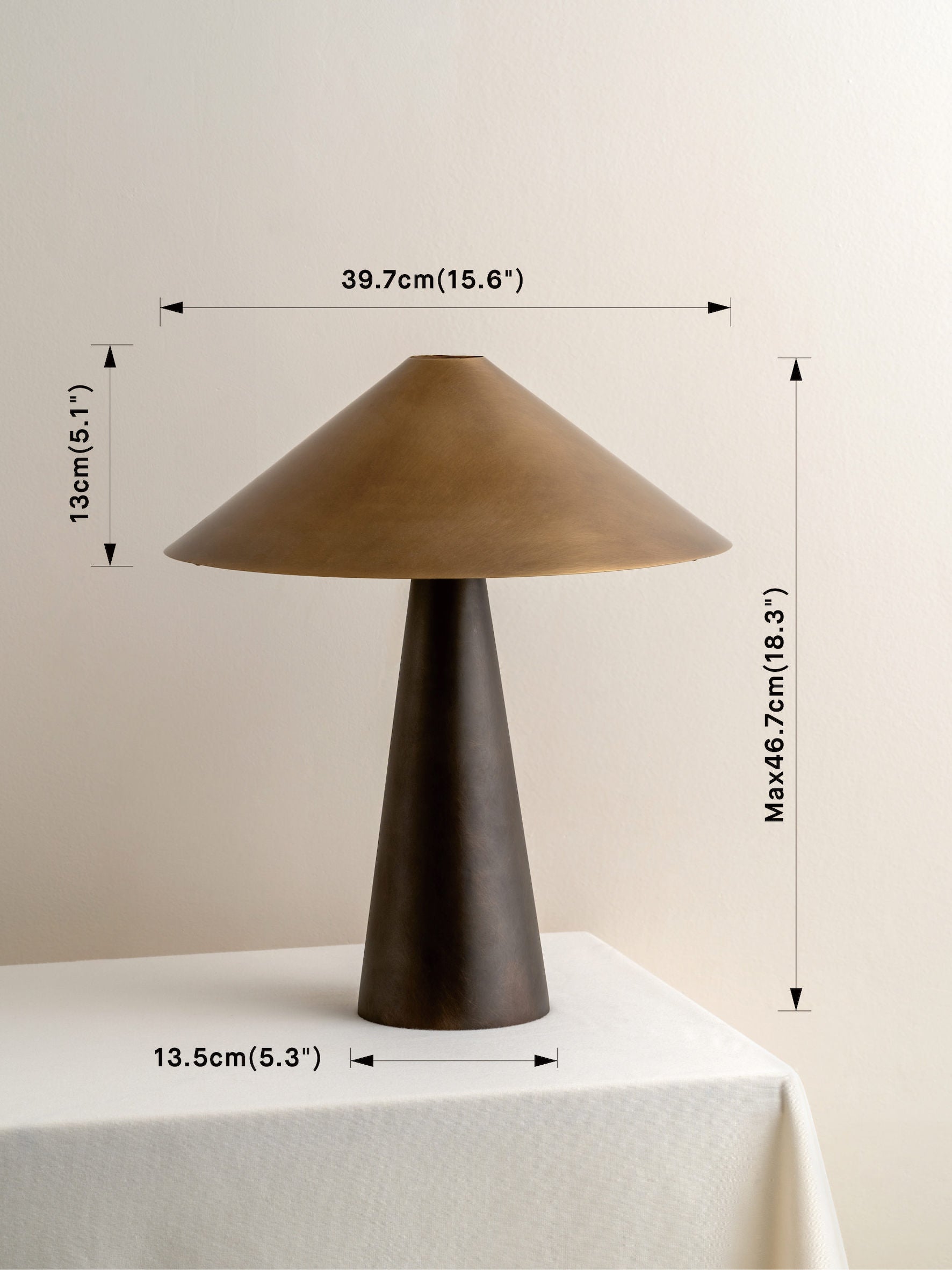 Orta - aged brass and bronze cone table lamp | Table Lamp | Lights & Lamps | UK | Modern Affordable Designer Lighting