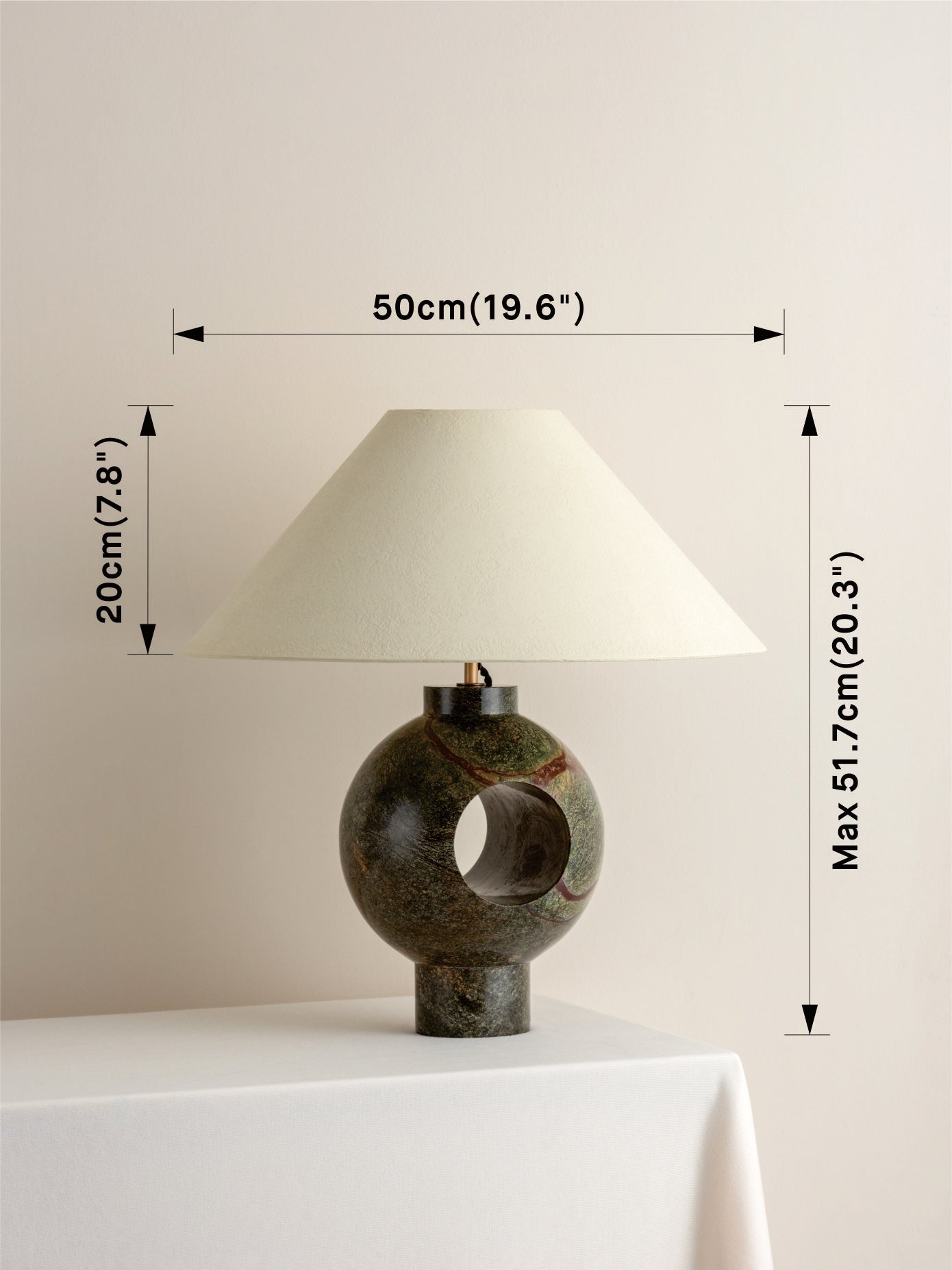 Editions marble lamp with + plaster shade | Table Lamp | Lights & Lamps | UK | Modern Affordable Designer Lighting