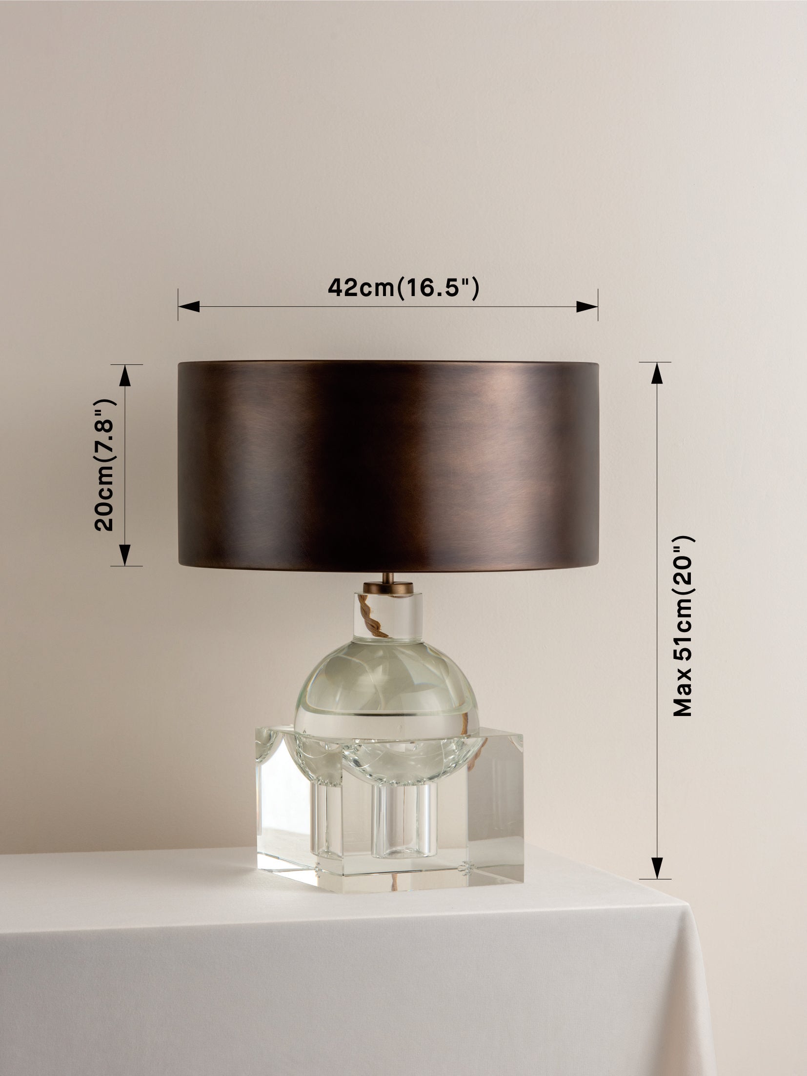 Editions crystal lamp with + bronze shade | Table Lamp | Lights & Lamps | UK | Modern Affordable Designer Lighting