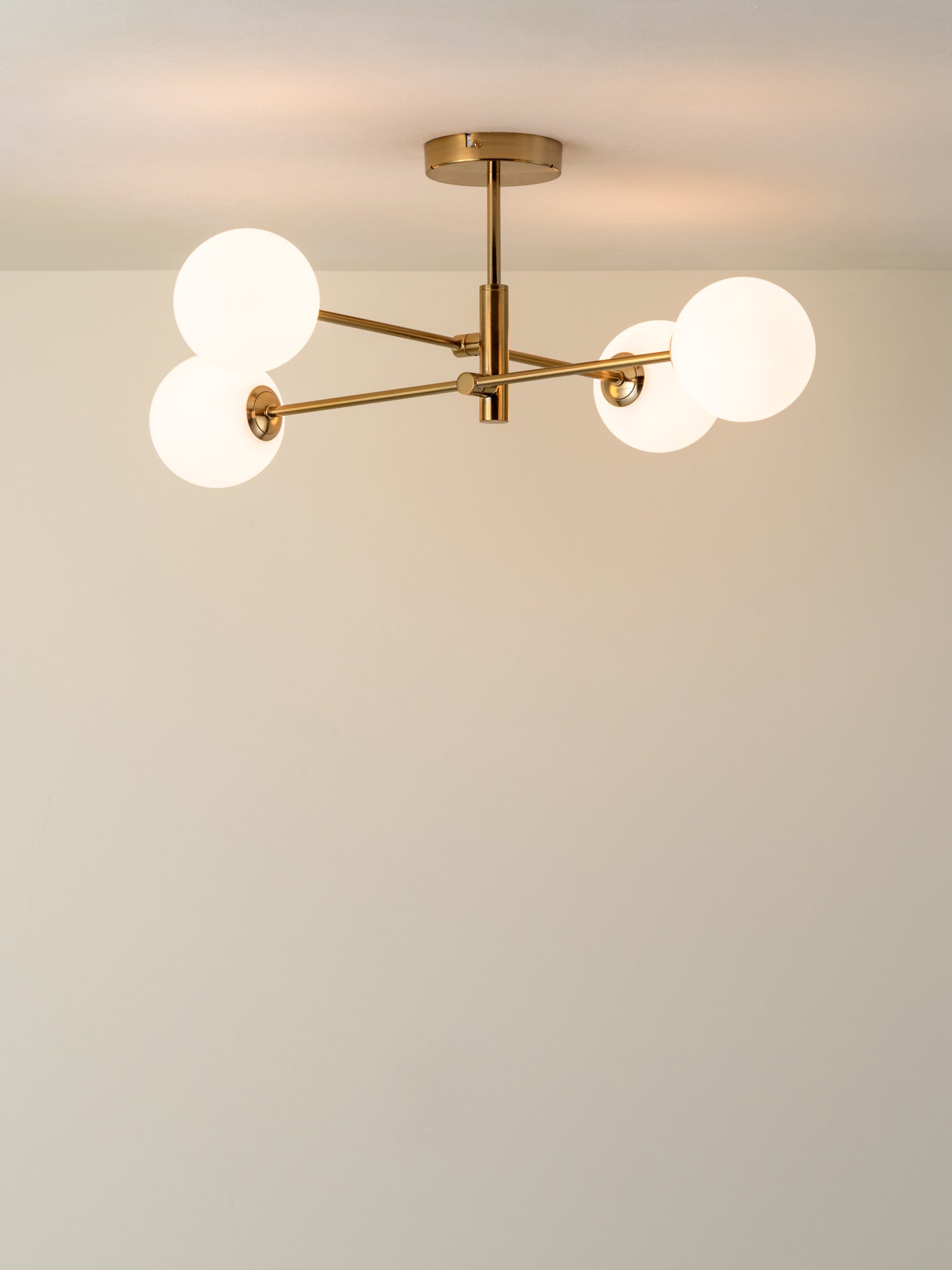 Chelso - 4 light brass and opal flush | Ceiling Light | Lights & Lamps | UK | Modern Affordable Designer Lighting