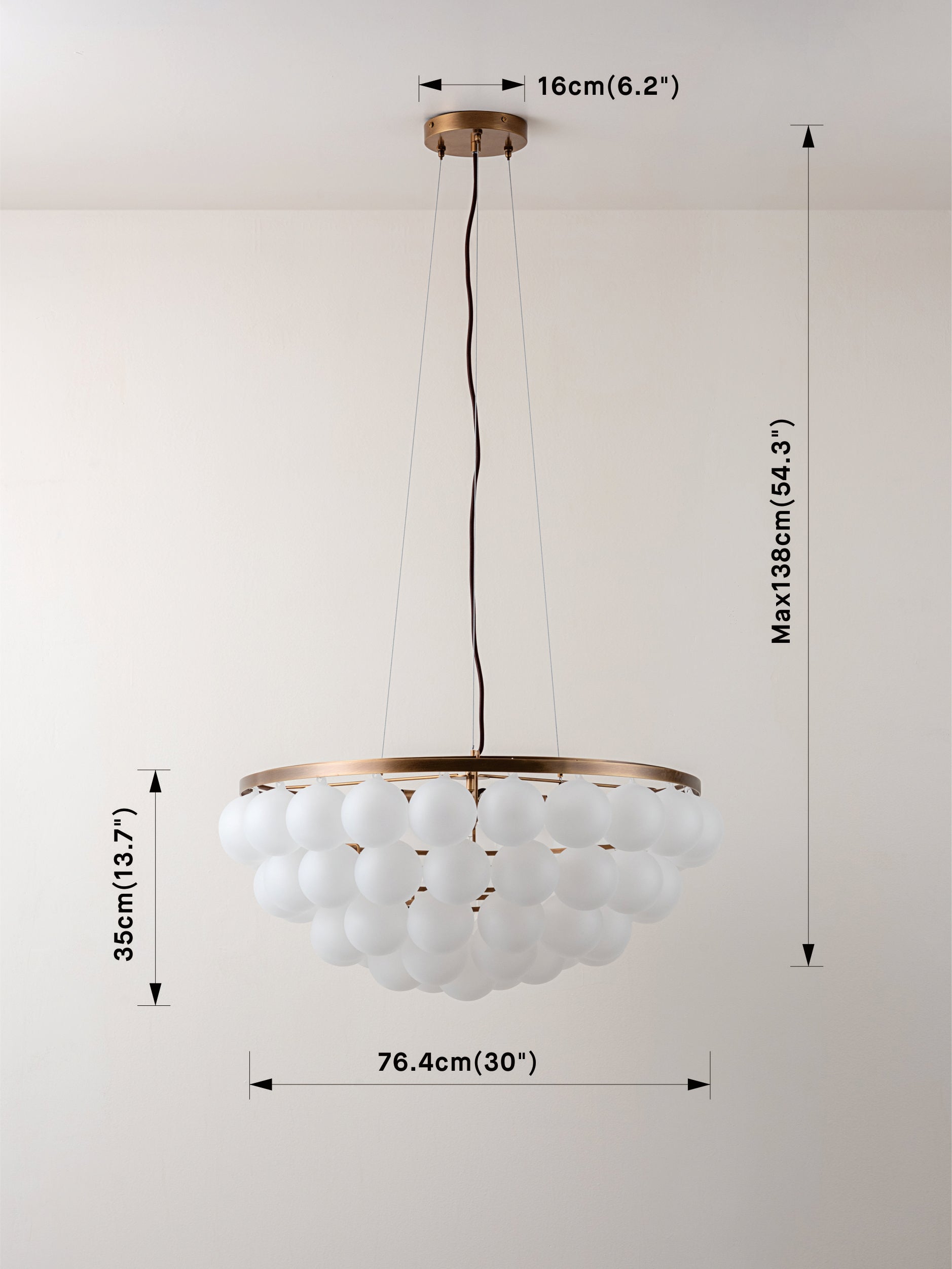 Cloudia - 5 Light large white frosted brass chandelier | Chandelier | Lights & Lamps | UK | Modern Affordable Designer Lighting