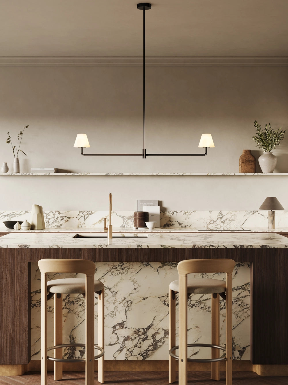 Alba - 2 light alabaster and bronze bar ceiling pendant | | Lights & Lamps | UK | Modern Affordable Designer Lighting