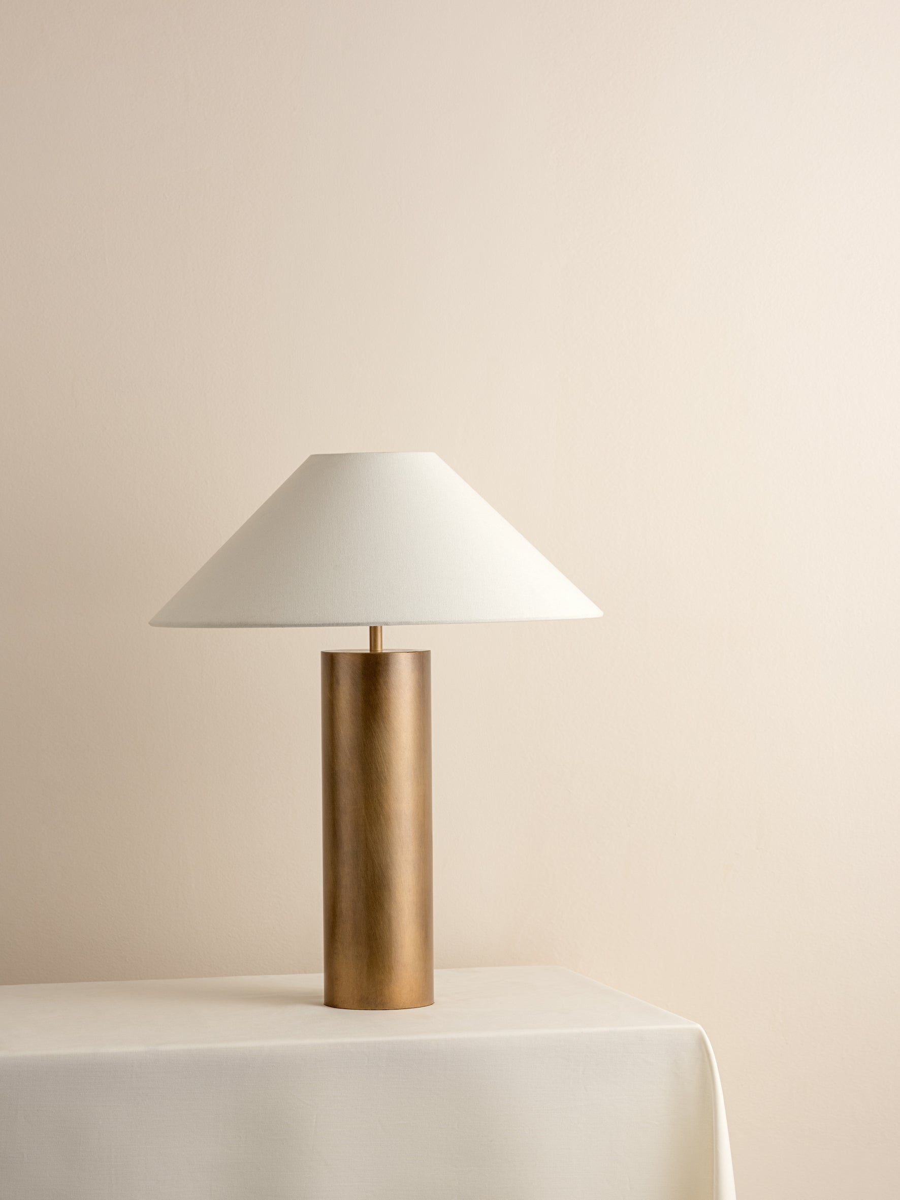 Bleeker - aged brass and linen table lamp | Table Lamp | Lights & Lamps | UK | Modern Affordable Designer Lighting