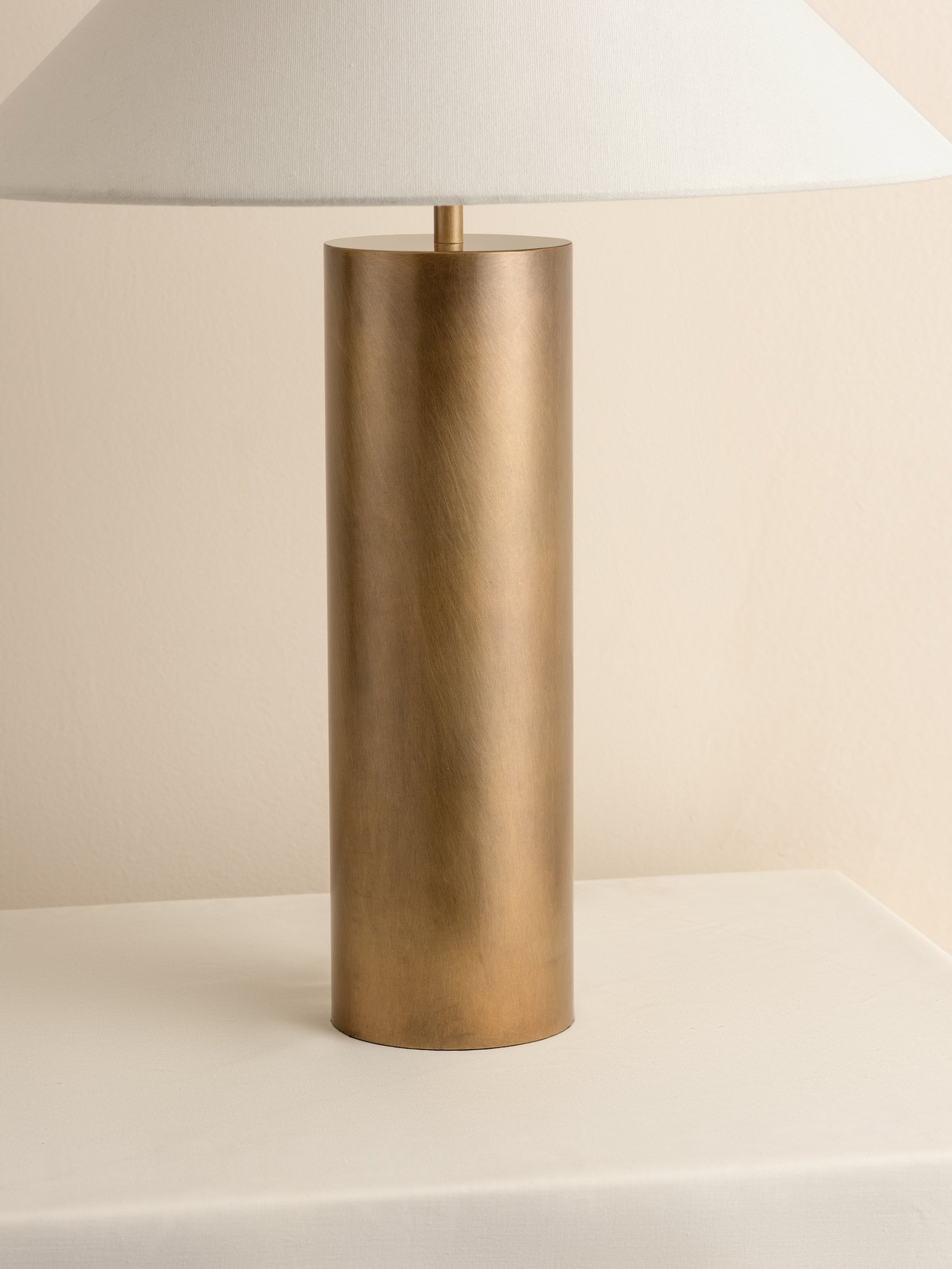 Bleeker - aged brass and linen table lamp | Table Lamp | Lights & Lamps | UK | Modern Affordable Designer Lighting