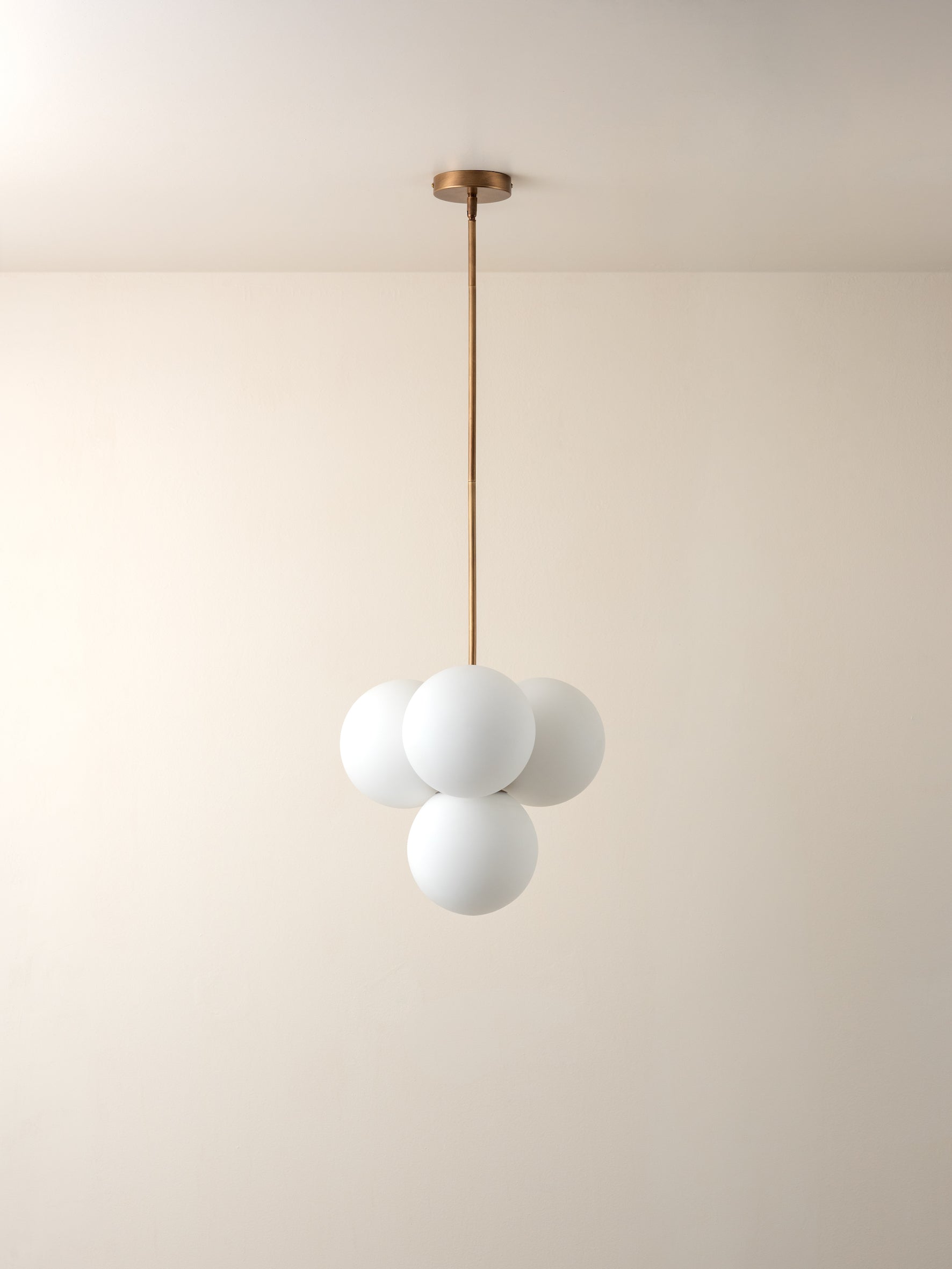 Boule - 4 light brass and opal pendant light | Ceiling Light | Lights & Lamps | UK | Modern Affordable Designer Lighting