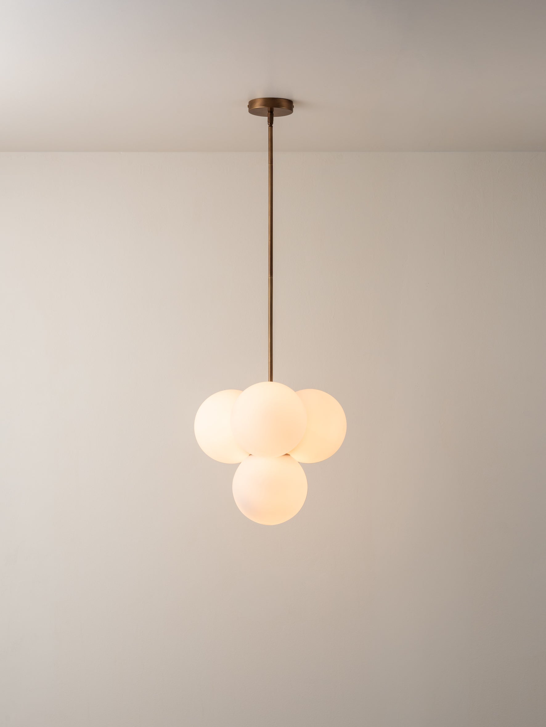 Boule - 4 light brass and opal pendant light | Ceiling Light | Lights & Lamps | UK | Modern Affordable Designer Lighting