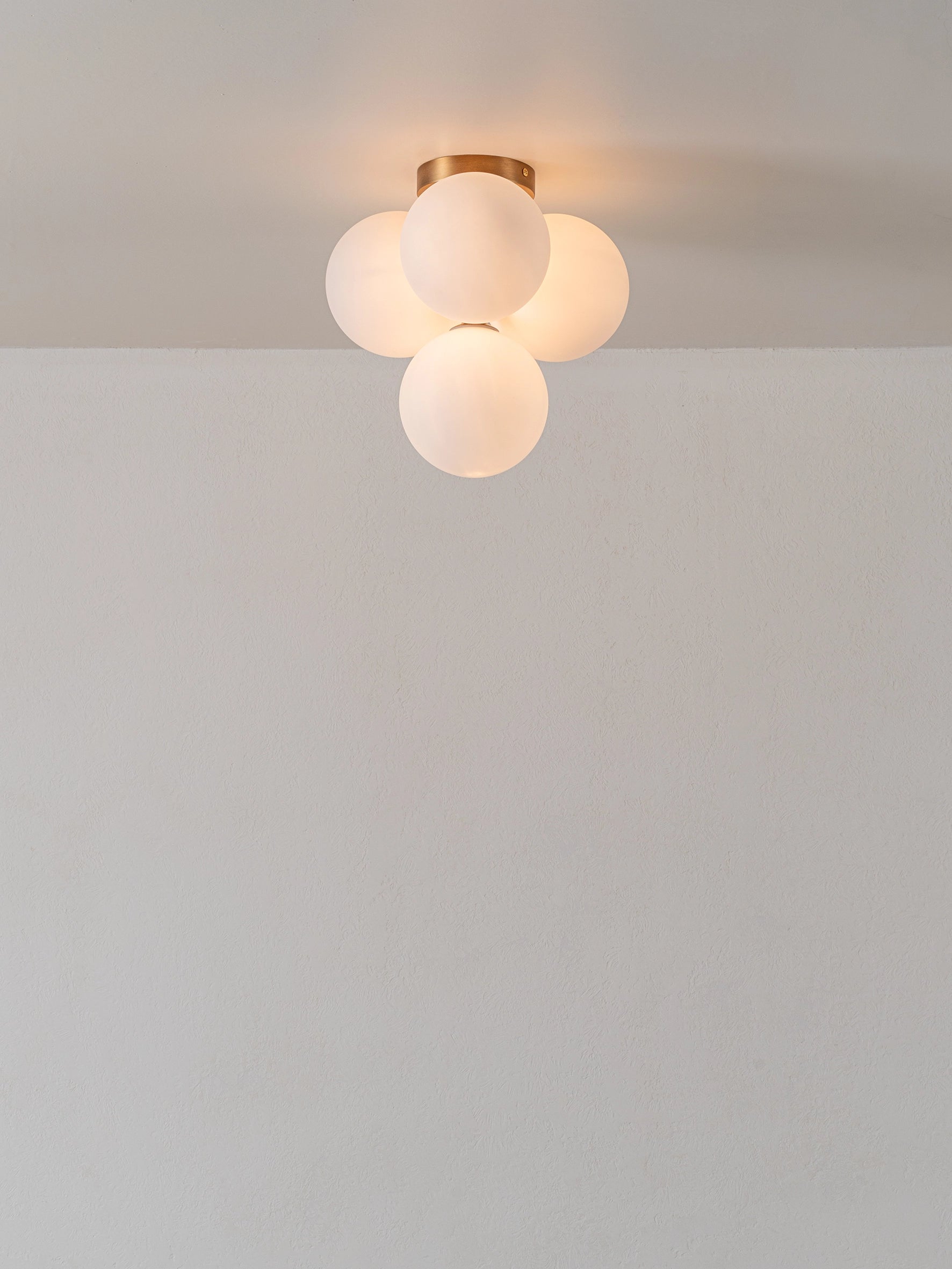 Boule - 4 light brass and opal flush pendant light | Ceiling light | lights & lamps | Modern affordable designer lighting