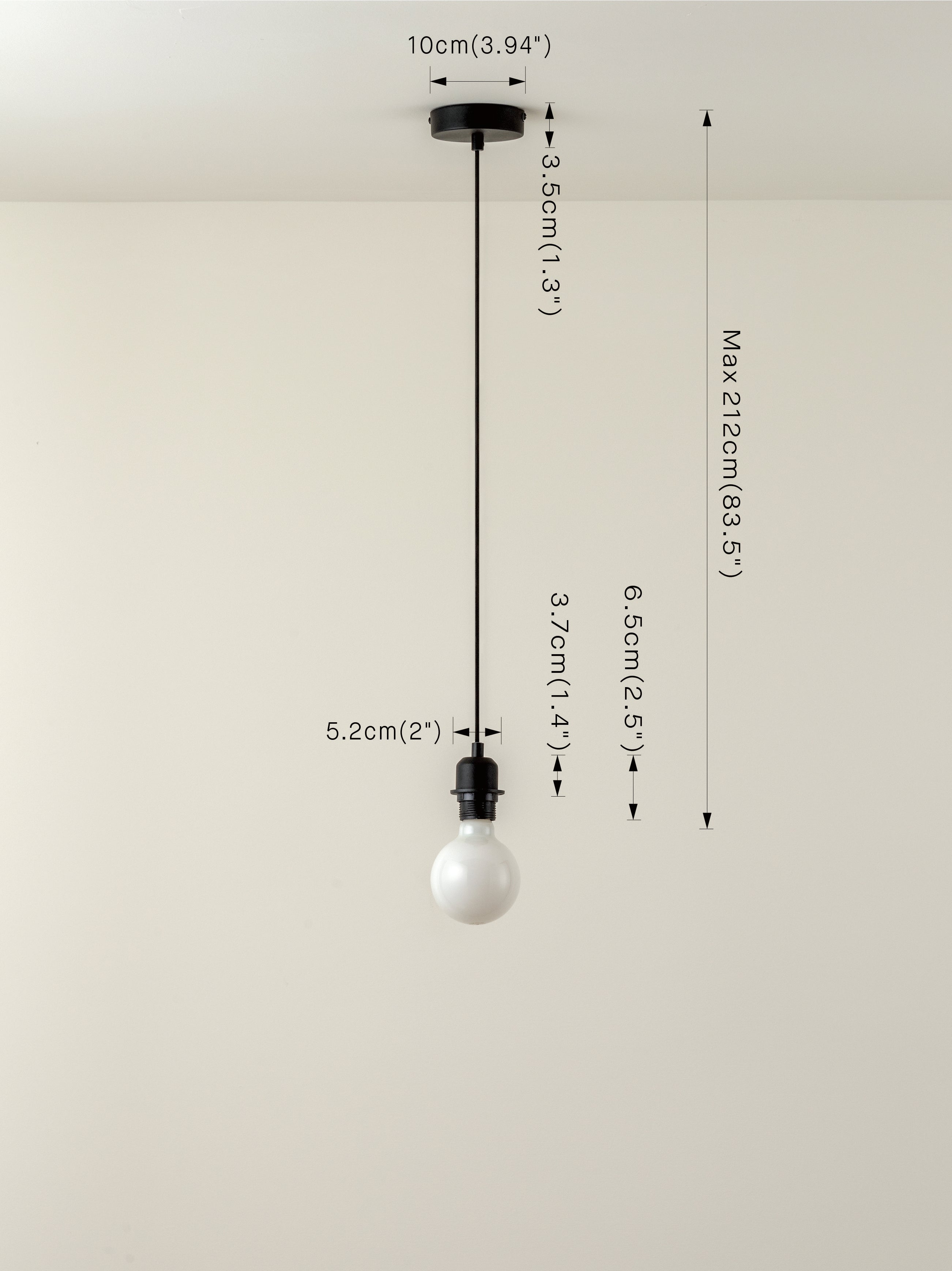 Capel - 1 matt black drop cap lampholder kit | Ceiling Light | Lights & Lamps | UK | Modern Affordable Designer Lighting