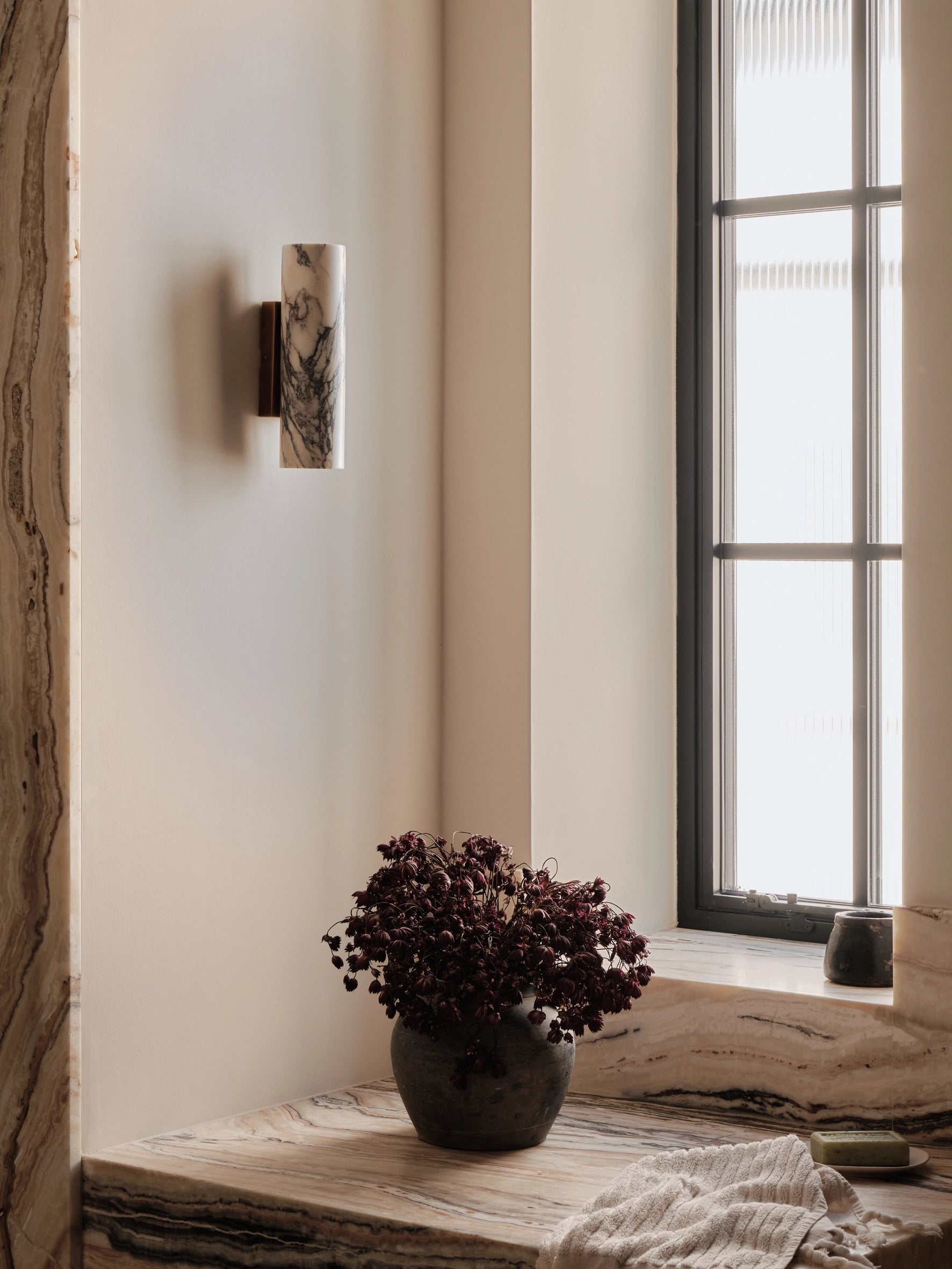 Calla - 2 light Calacatta marble and aged brass wall light| Wall light | lights & lamps | UK | Modern affordable designer lighting