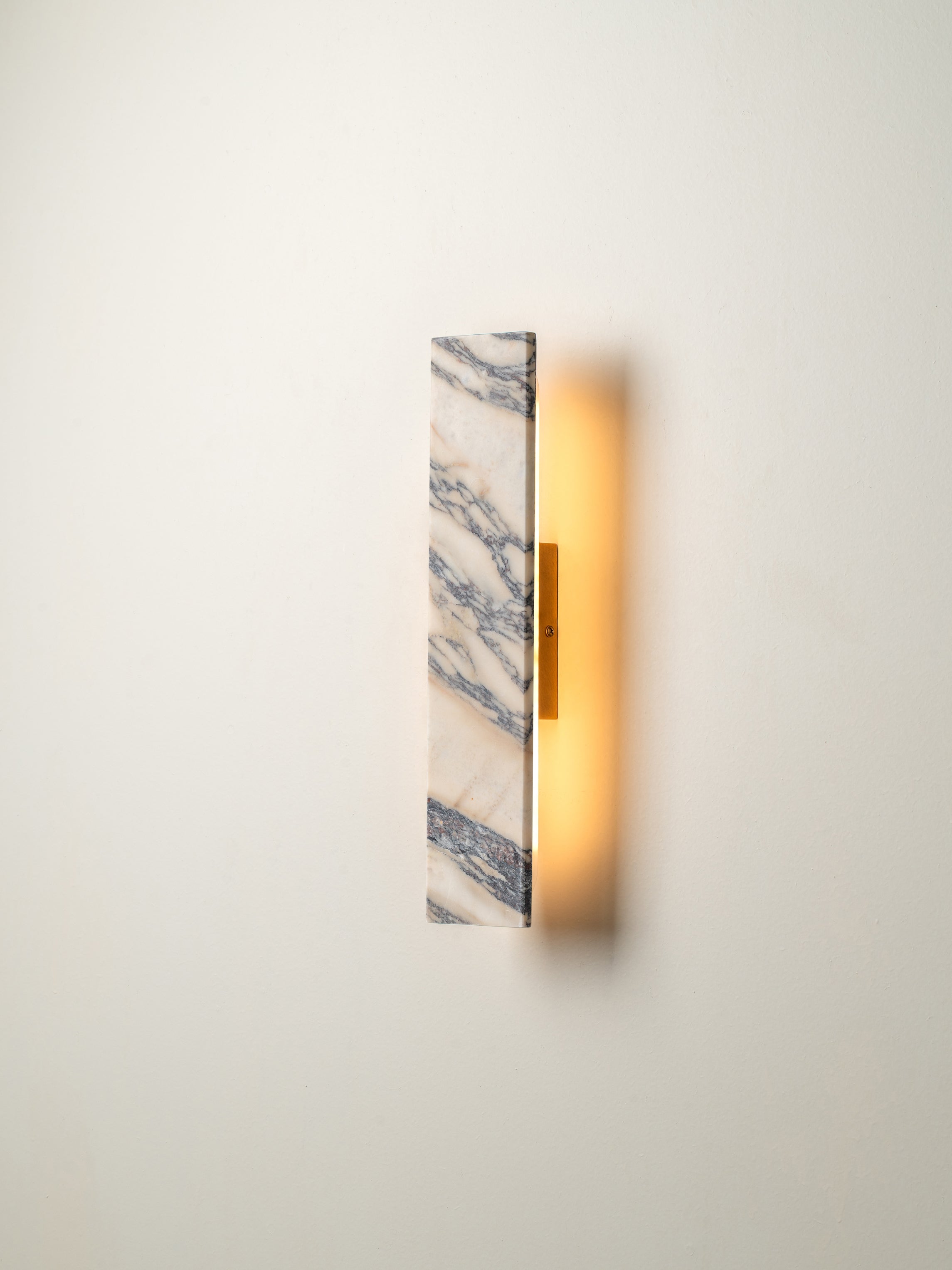 Canti - Calacatta Viola marble and aged brass rectangular wall light | Wall light | lights & lamps | Modern affordable designer lighting