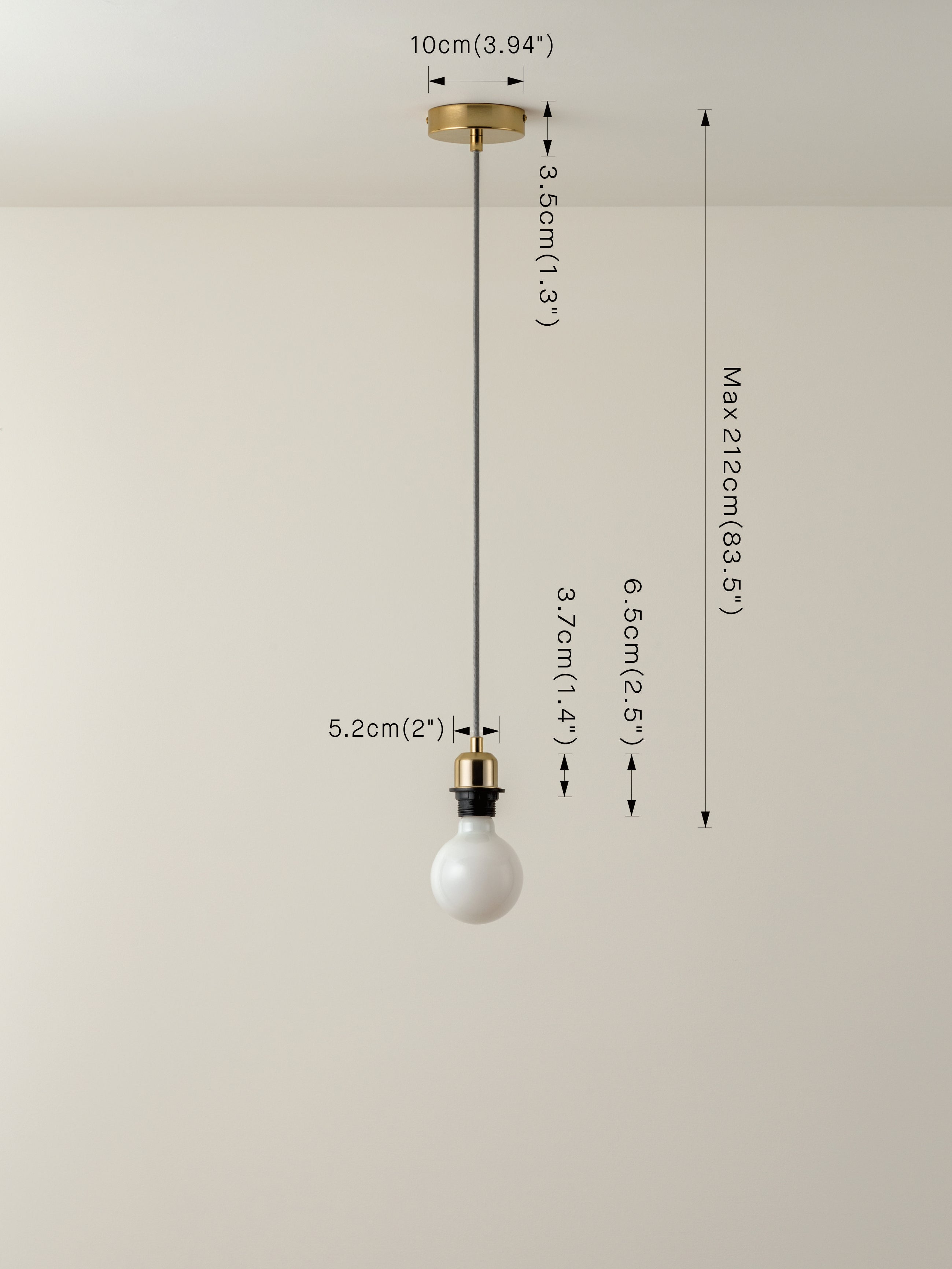 Capel - 1 light brass drop cap lampholder kit | Ceiling Light | Lights & Lamps | UK | Modern Affordable Designer Lighting