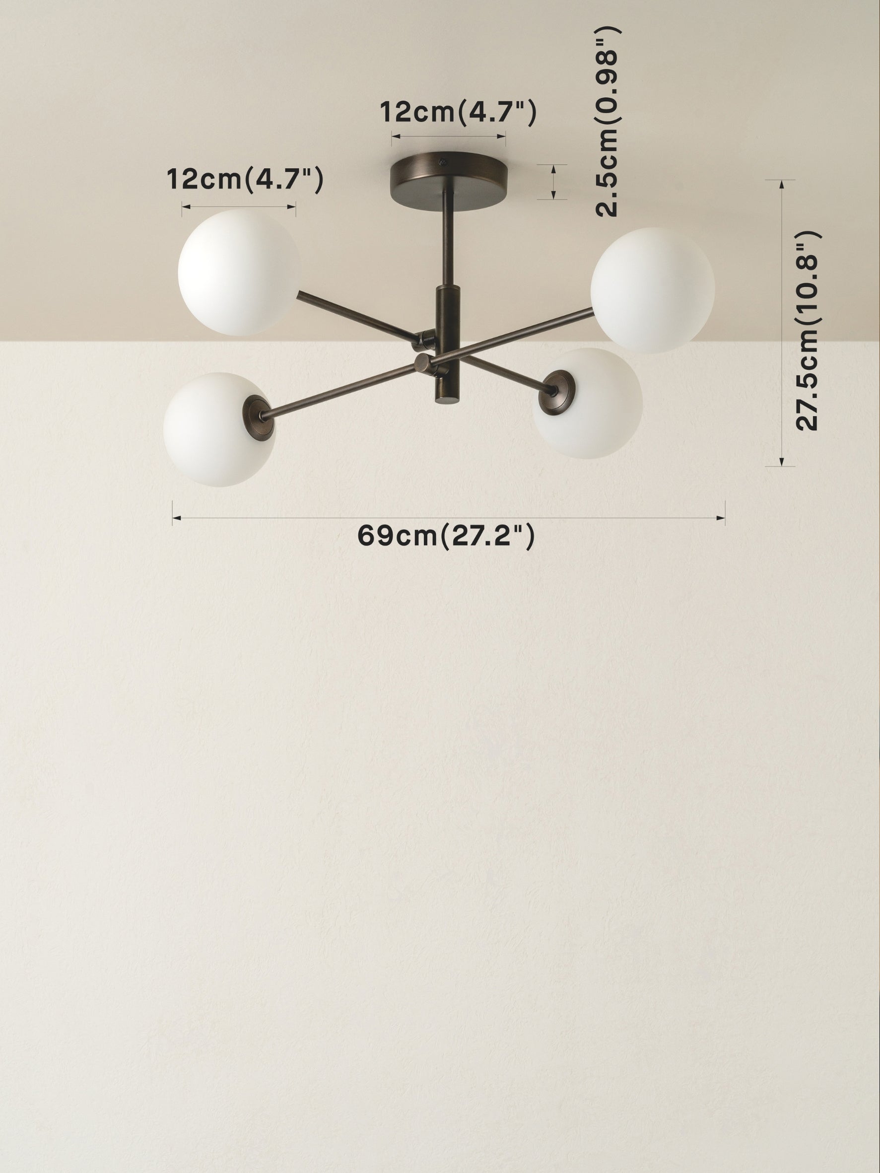Chelso - 4 light bronze and opal flush | Ceiling Light | Lights & Lamps | UK | Modern Affordable Designer Lighting