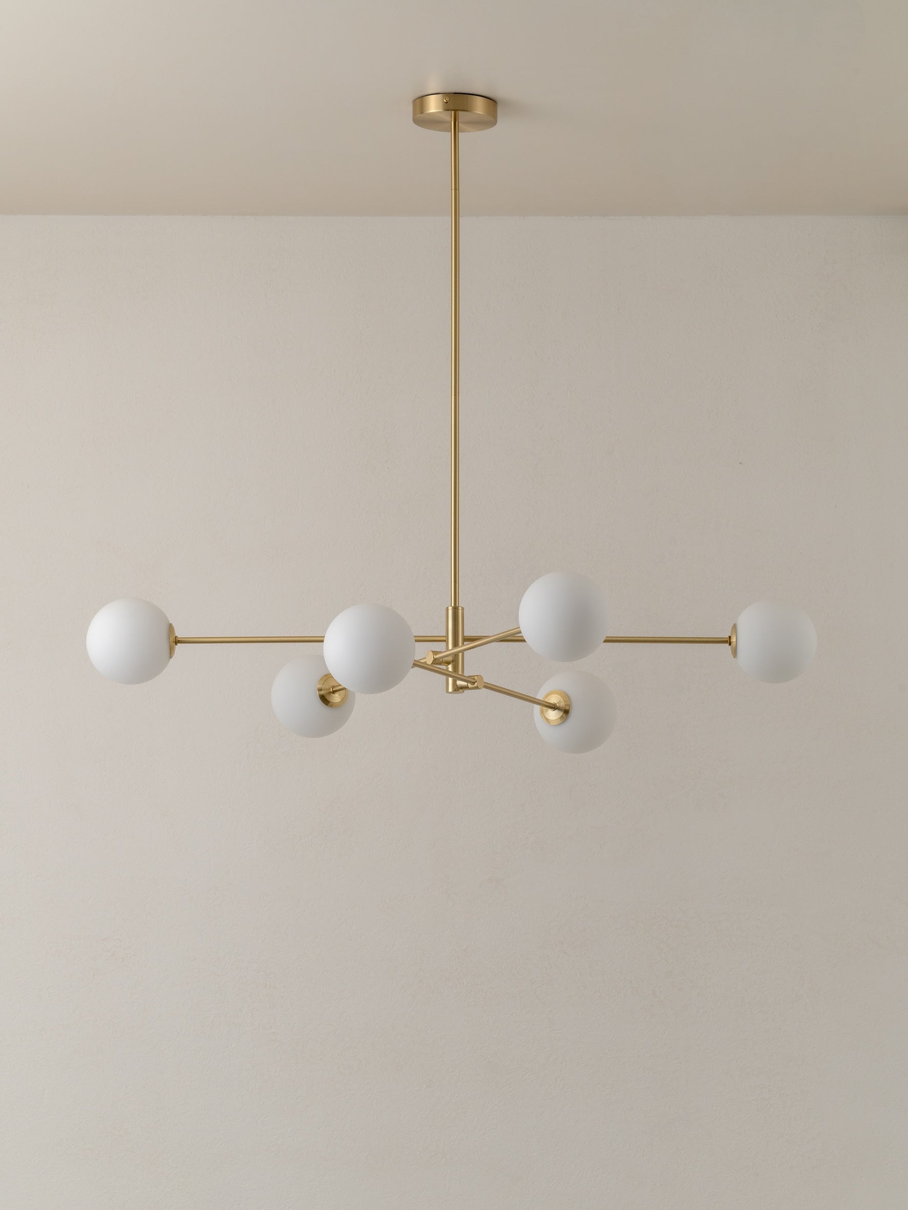 Chelso - 6 light brass and opal pendant | Ceiling Light | Lights & Lamps | UK | Modern Affordable Designer Lighting