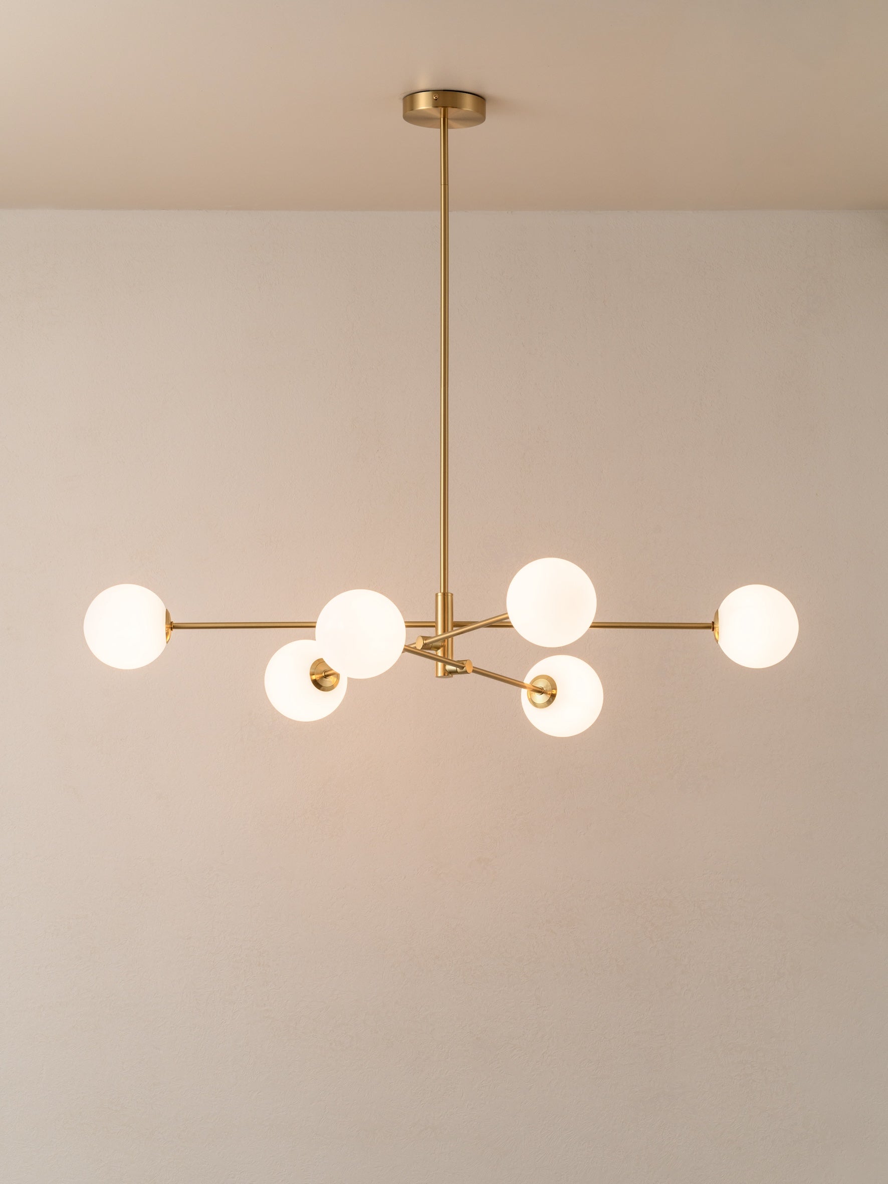 Chelso - 6 light brass and opal pendant | Ceiling Light | Lights & Lamps | UK | Modern Affordable Designer Lighting