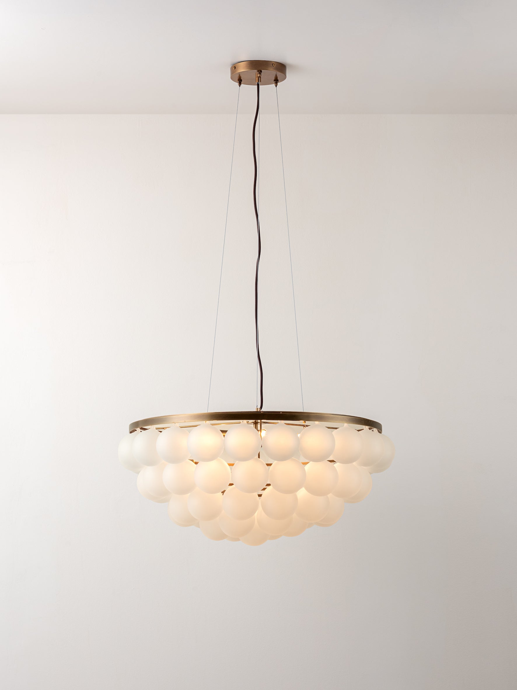 Cloudia - 5 Light large white frosted brass chandelier | Chandelier | Lights & Lamps | UK | Modern Affordable Designer Lighting