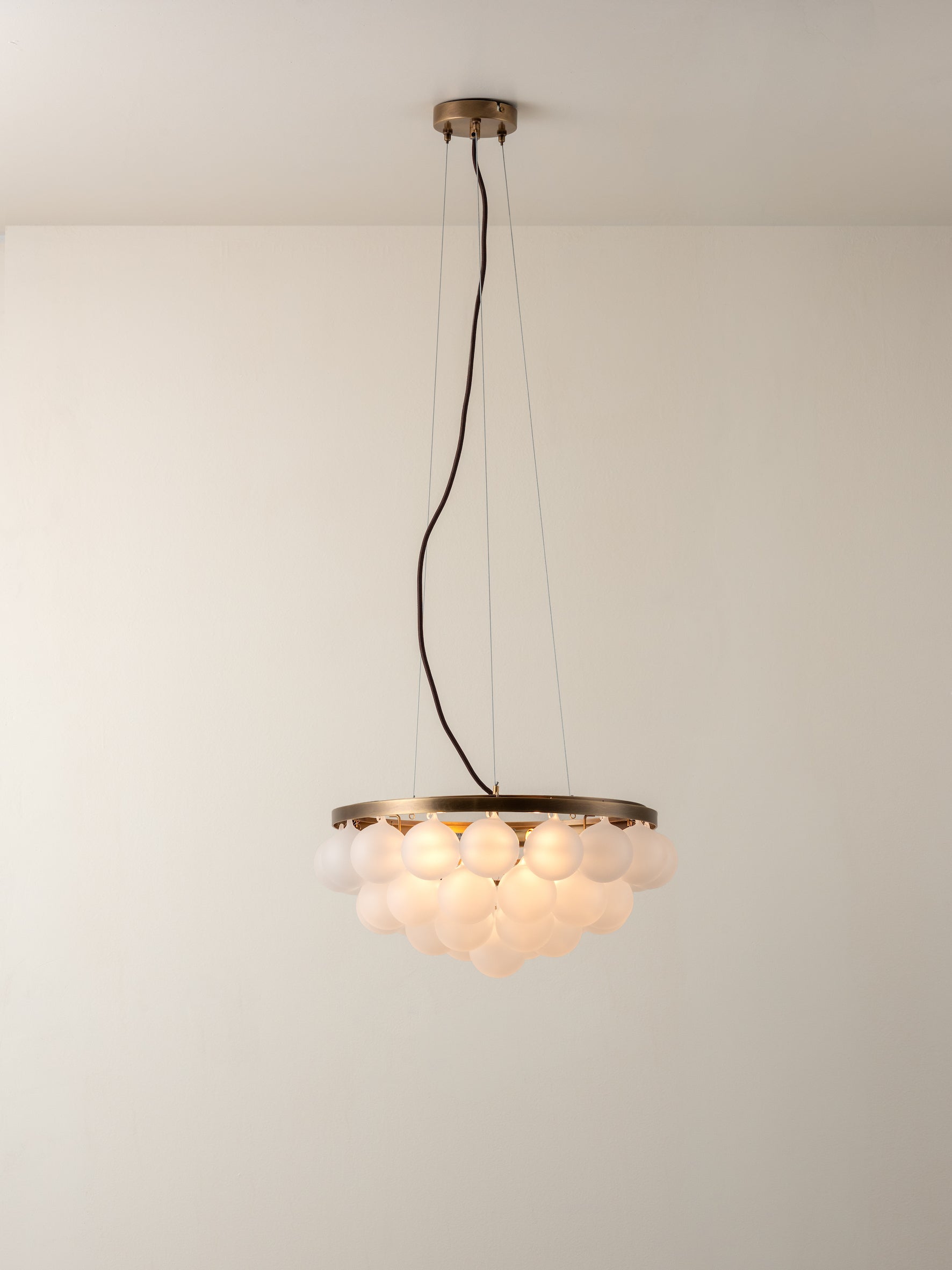 Cloudia - 3 light small white frosted brass chandelier | Chandelier | Lights & Lamps | UK | Modern Affordable Designer Lighting