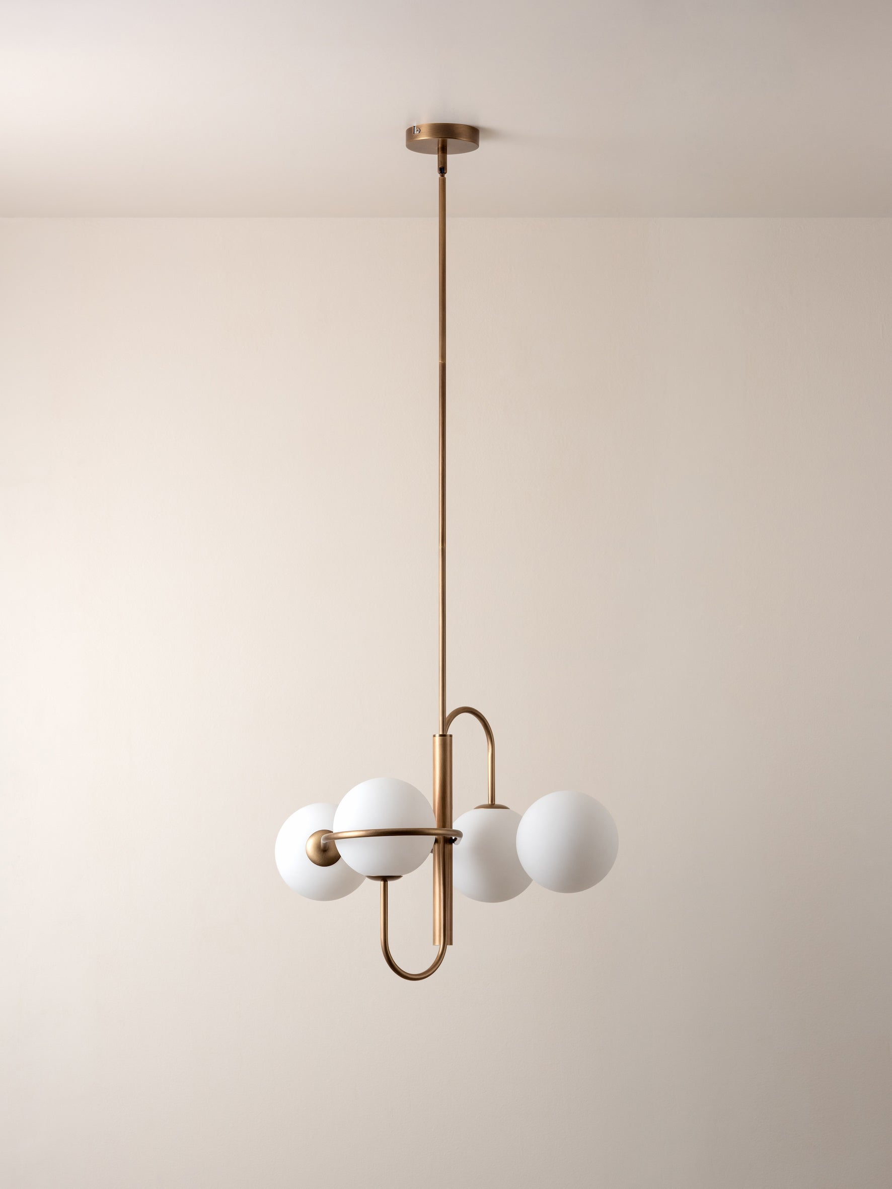 Decora - 4 light aged brass and opal pendant | Ceiling Light | Lights & Lamps | UK | Modern Affordable Designer Lighting