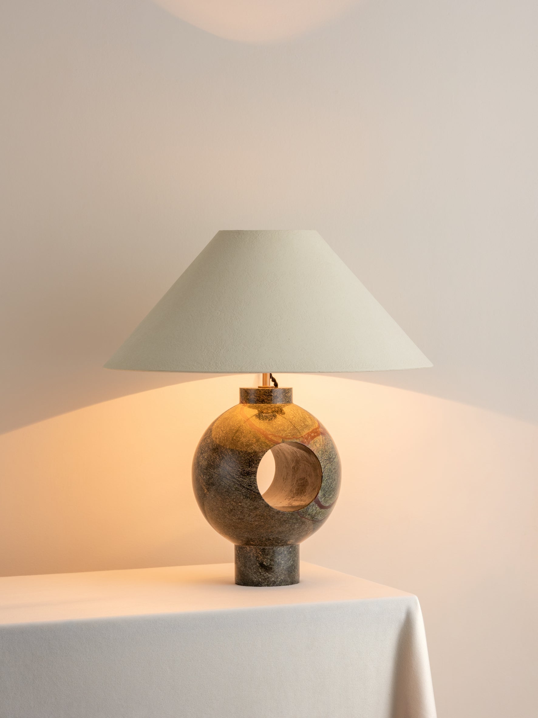 Editions marble lamp with + plaster shade | Table Lamp | Lights & Lamps | UK | Modern Affordable Designer Lighting