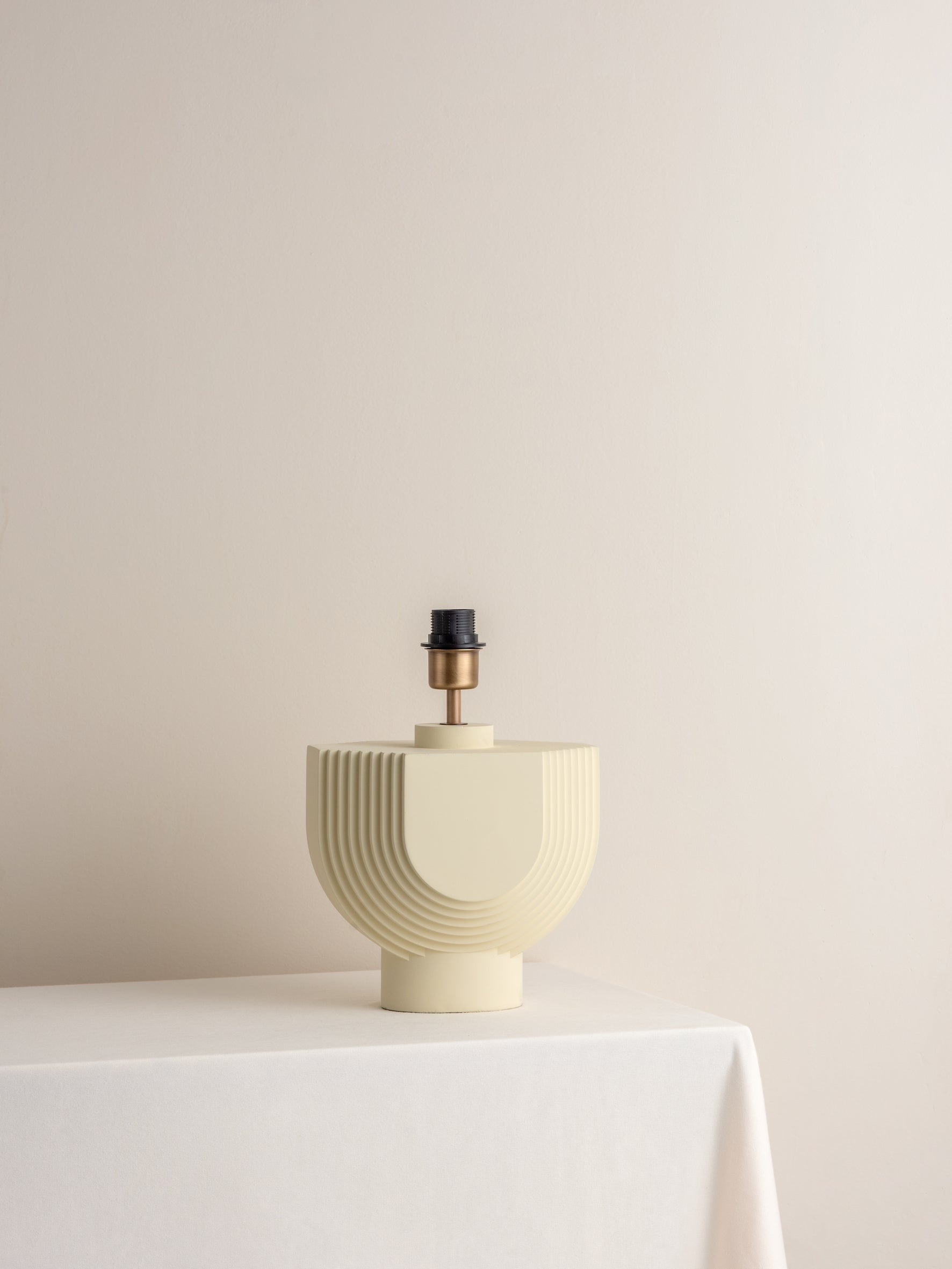 Editions concrete lamp with + aged brass shade | Table Lamp | Lights & Lamps | UK | Modern Affordable Designer Lighting