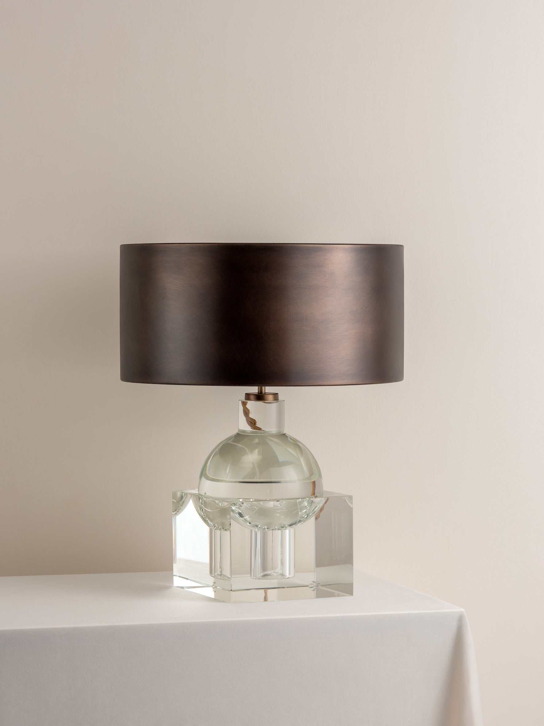 Editions crystal lamp with + bronze shade | Table Lamp | Lights & Lamps | UK | Modern Affordable Designer Lighting
