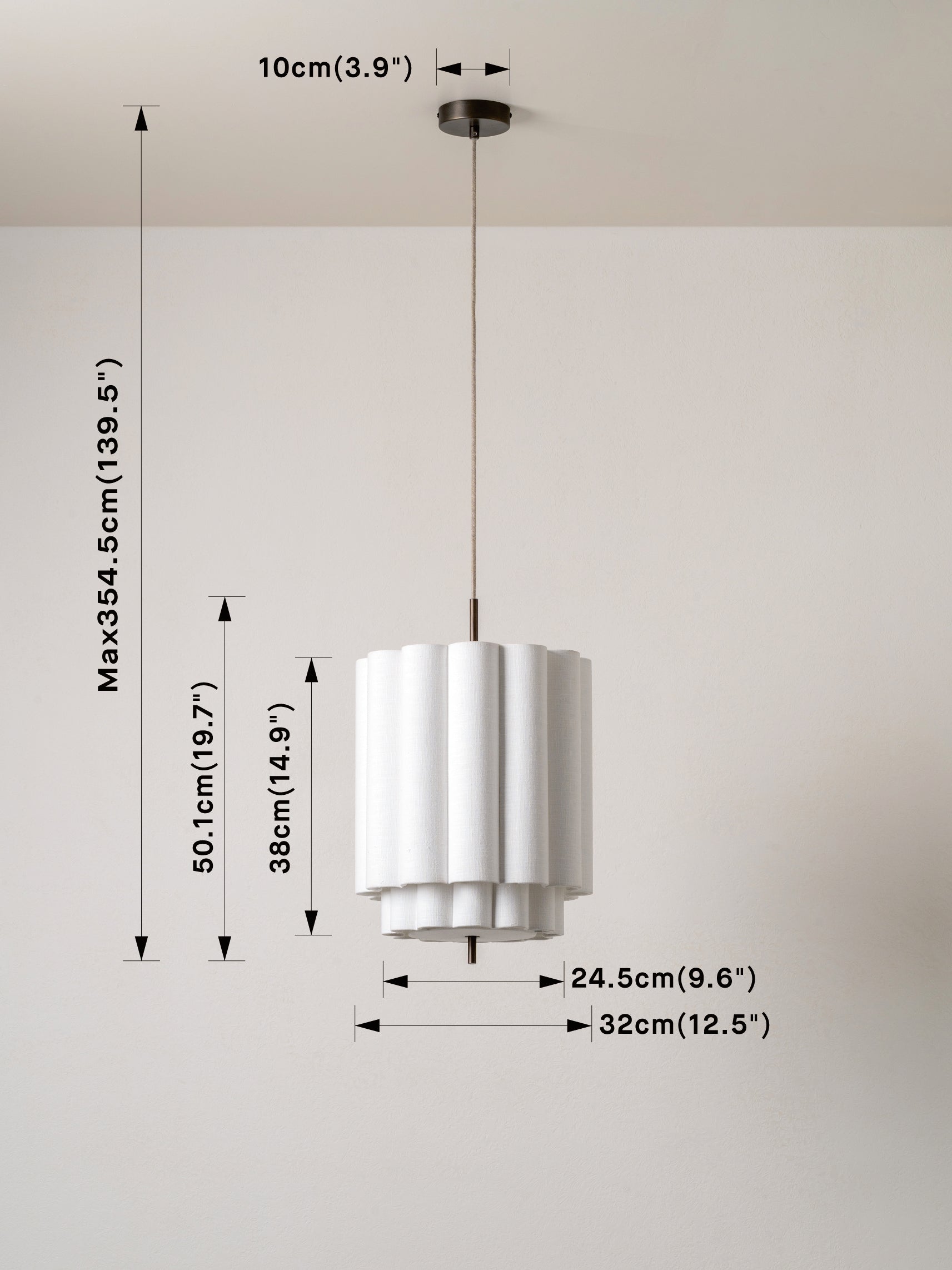 Folia - small scalloped natural linen pendant | Wall light | lights & lamps | Modern affordable designer lighting