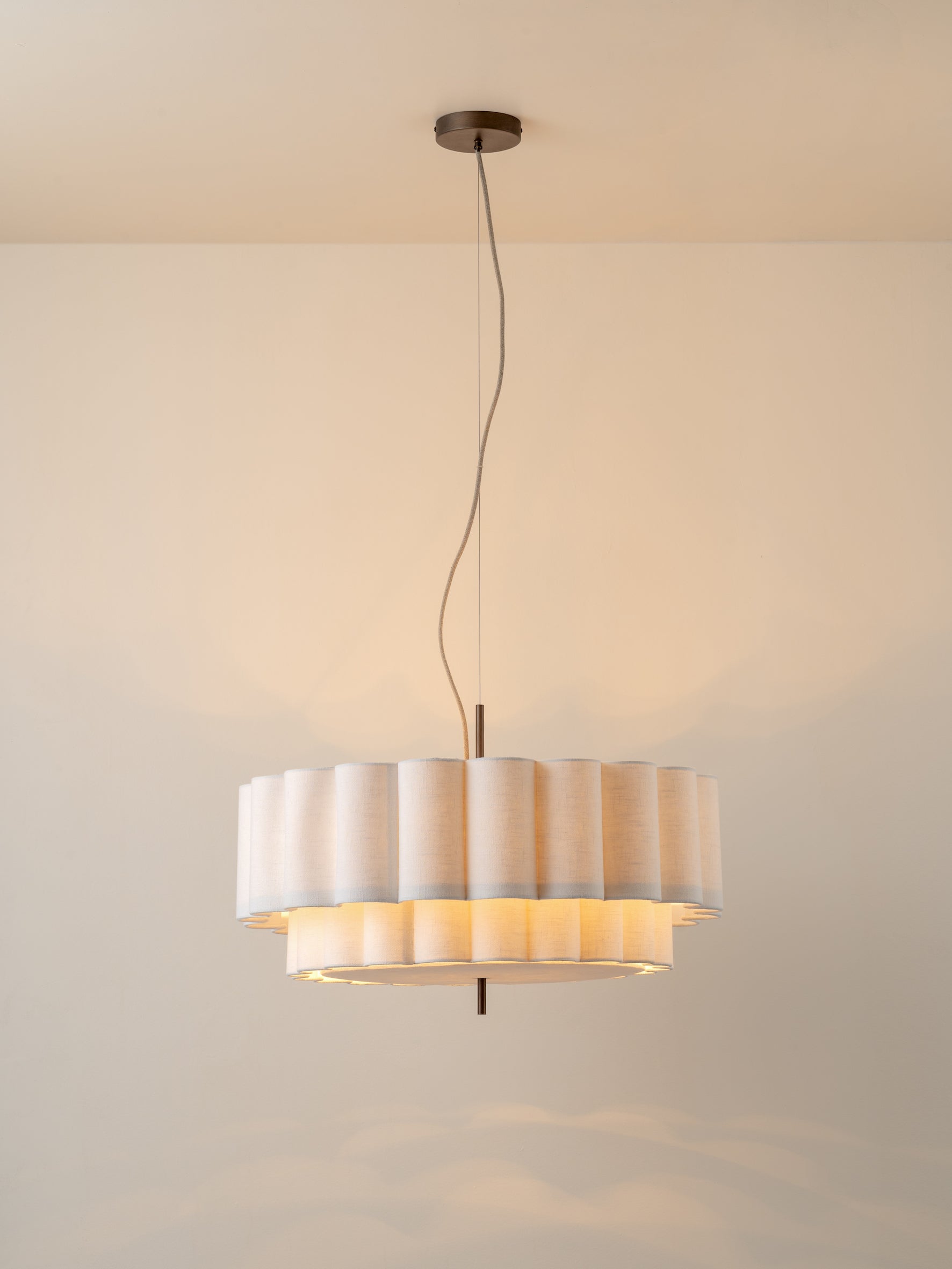 Folia - large scalloped natural linen pendant | Ceiling Light | Lights & Lamps | UK | Modern Affordable Designer Lighting