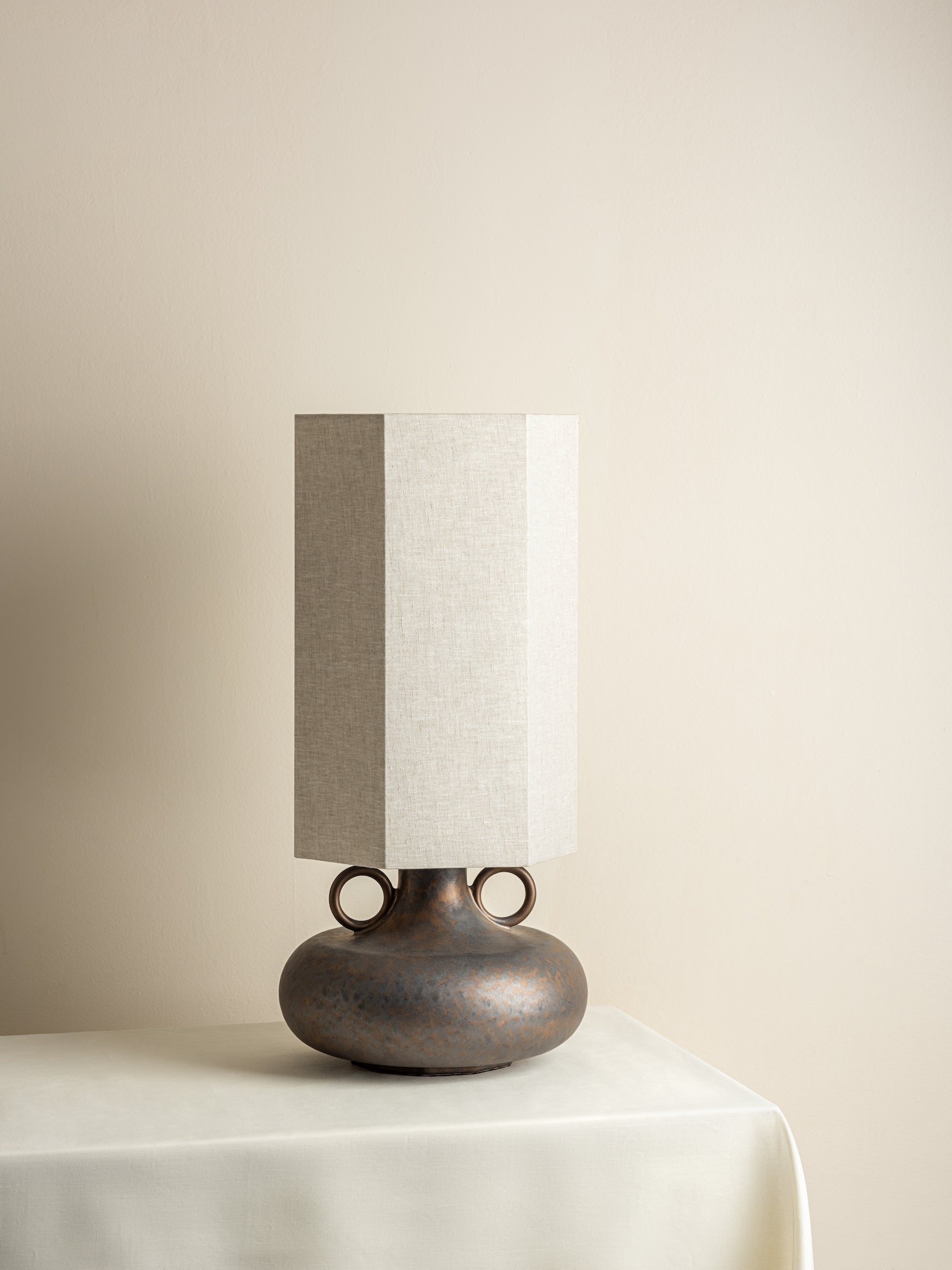 Grove - bronze ceramic and linen table lamp | Table Lamp | Lights & Lamps | UK | Modern Affordable Designer Lighting