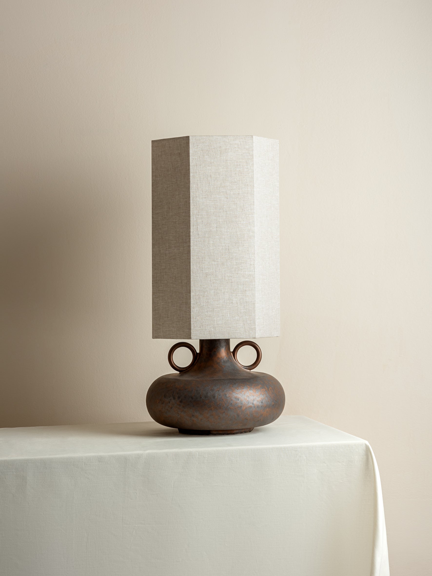 Grove - bronze ceramic and linen table lamp | Table Lamp | Lights & Lamps | UK | Modern Affordable Designer Lighting