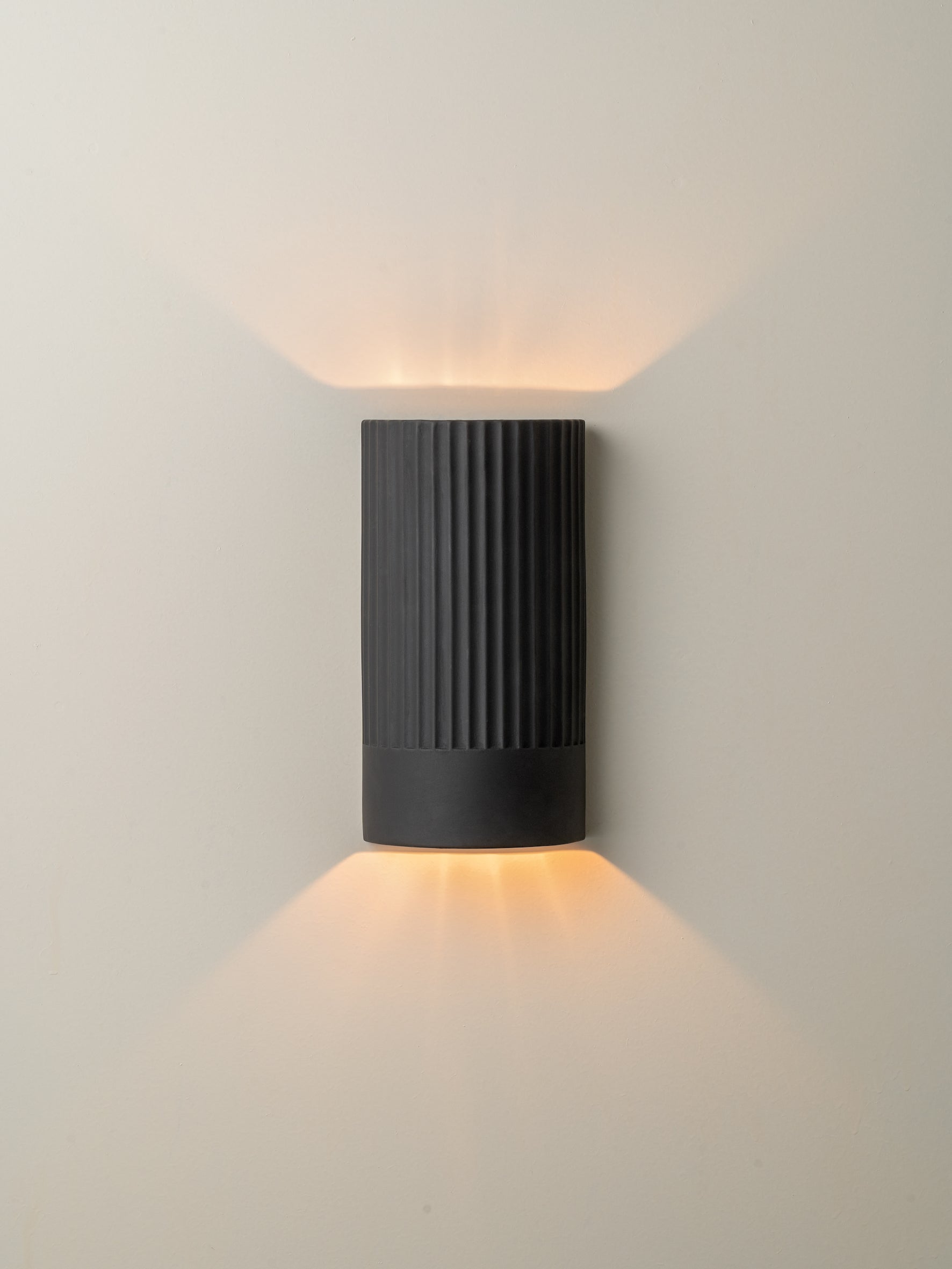 Nitara - chocolate ribbed concrete wall light | Wall Light | Lights & Lamps | UK | Modern Affordable Designer Lighting