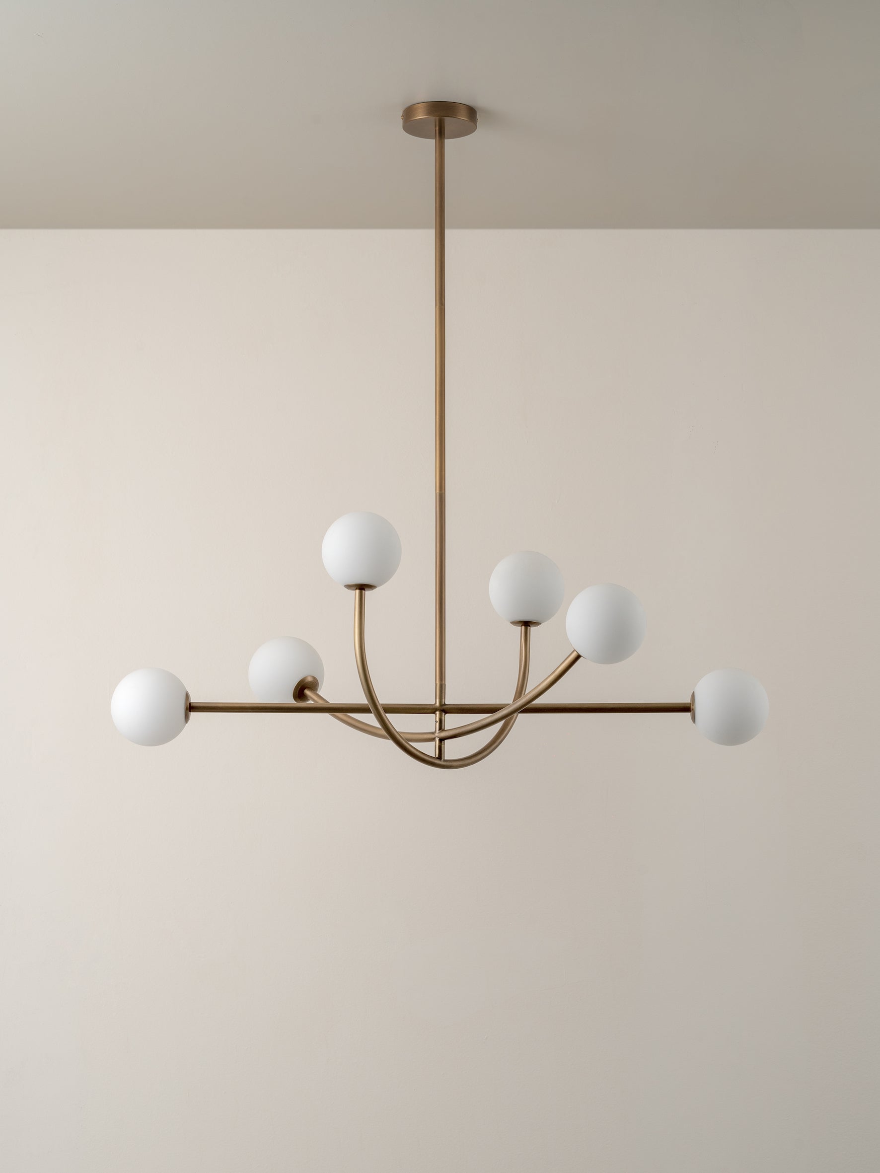 Perry - 6 light aged brass and opal pendant | Ceiling Light | Lights & Lamps | UK | Modern Affordable Designer Lighting