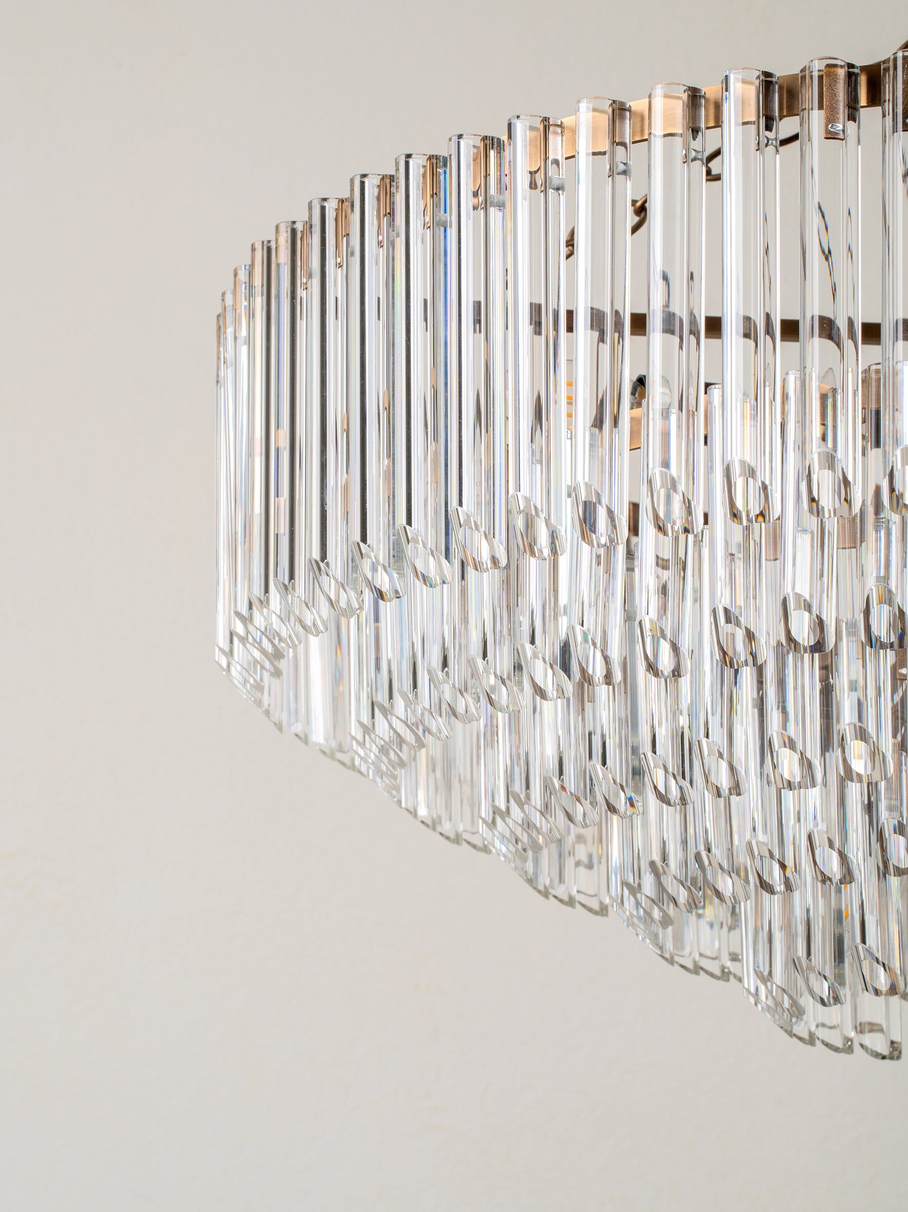 Petalia - 9 light aged brass and clear glass tube wide chandelier | Chandelier | lights & lamps | US | Modern affordable designer lighting