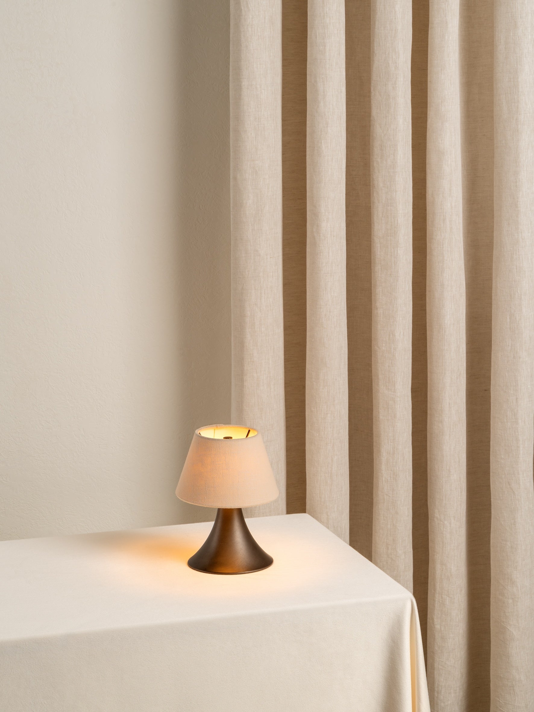 Cenare - bronze and linen rechargeable table lamp | | Lights & Lamps | UK | Modern Affordable Designer Lighting