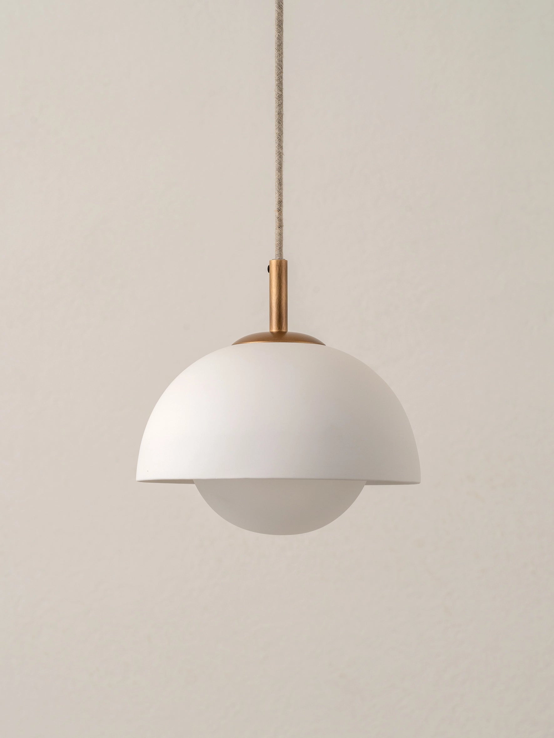 Porsa - 1 light aged brass and warm white porcelain pendant | Ceiling light | Lights & Lamps | UK | Modern Affordable Designer Lighting