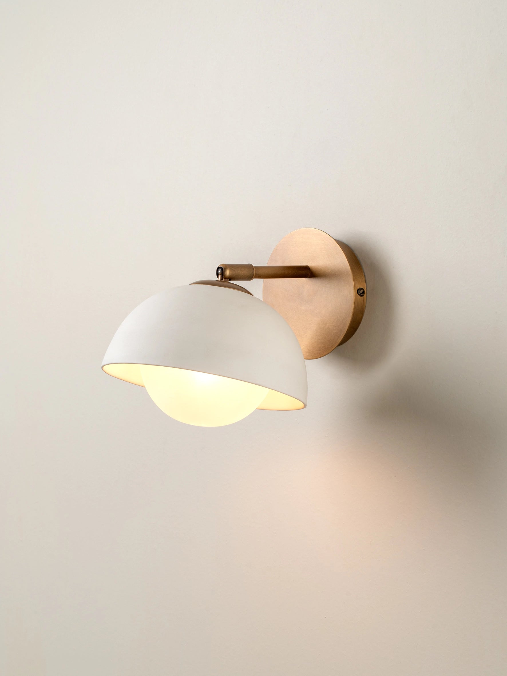 Porsa - 1 light aged brass and warm white porcelain wall light | wall light | Lights & Lamps | UK | Modern Affordable Designer Lighting