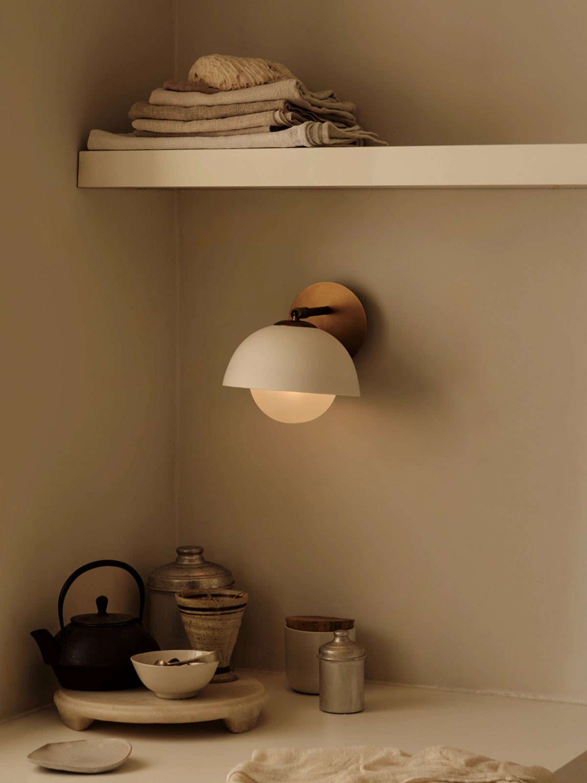 Porsa - 1 light aged brass and warm white porcelain wall light | wall light | Lights & Lamps | UK | Modern Affordable Designer Lighting