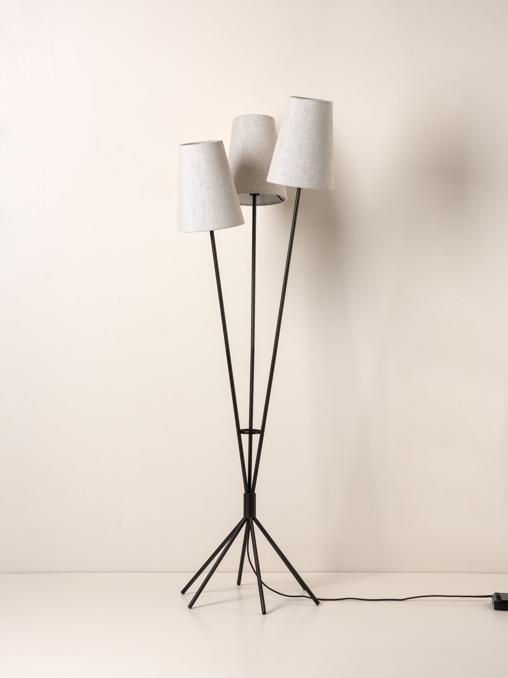 Renwick - 3 light linen and bronze floor lamp | Floor Lamp | Lights & Lamps | UK | Modern Affordable Designer Lighting