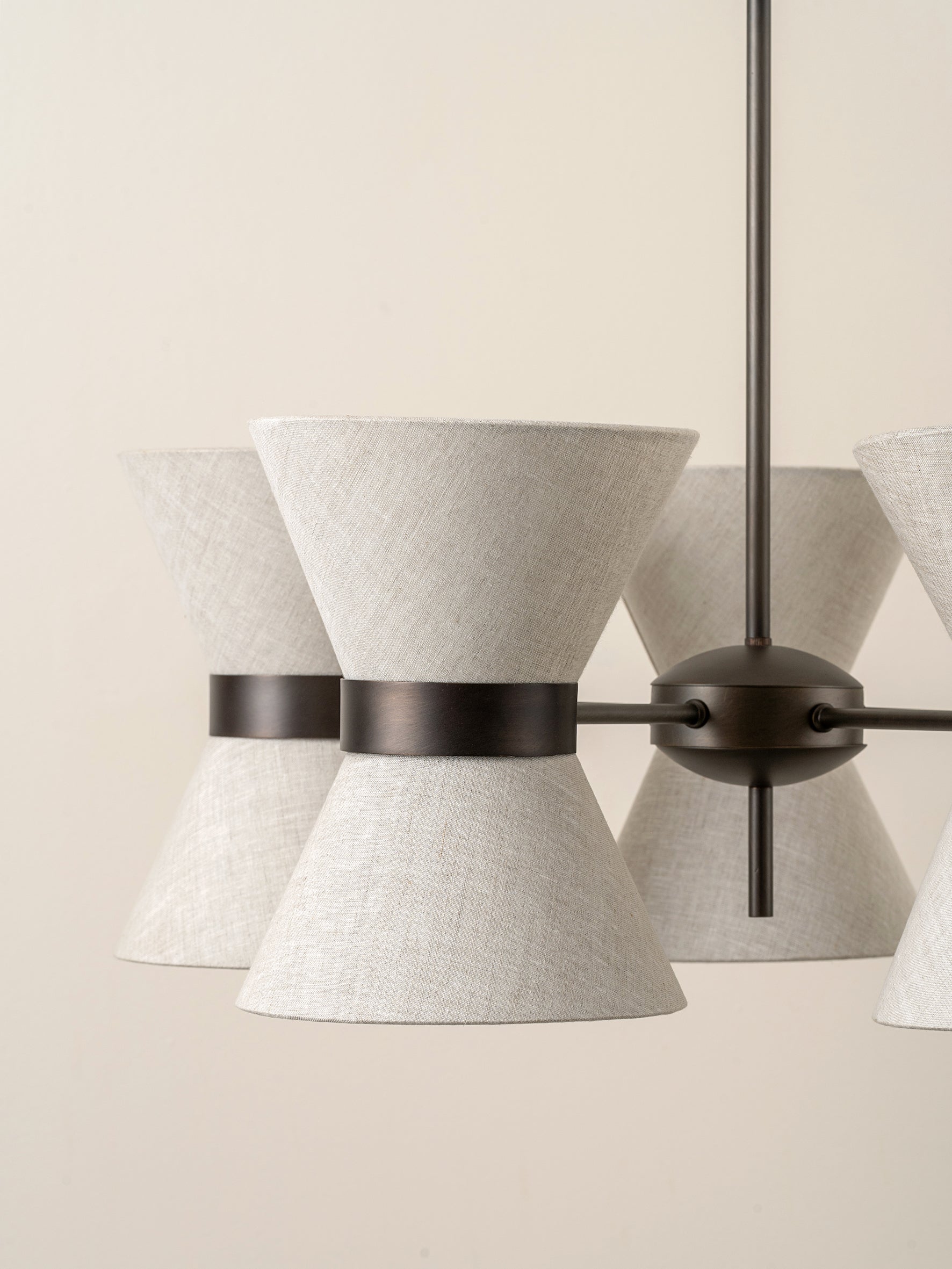 Renwick - 5 light linen and bronze pendant | Ceiling Light | Lights & Lamps | UK | Modern Affordable Designer Lighting
