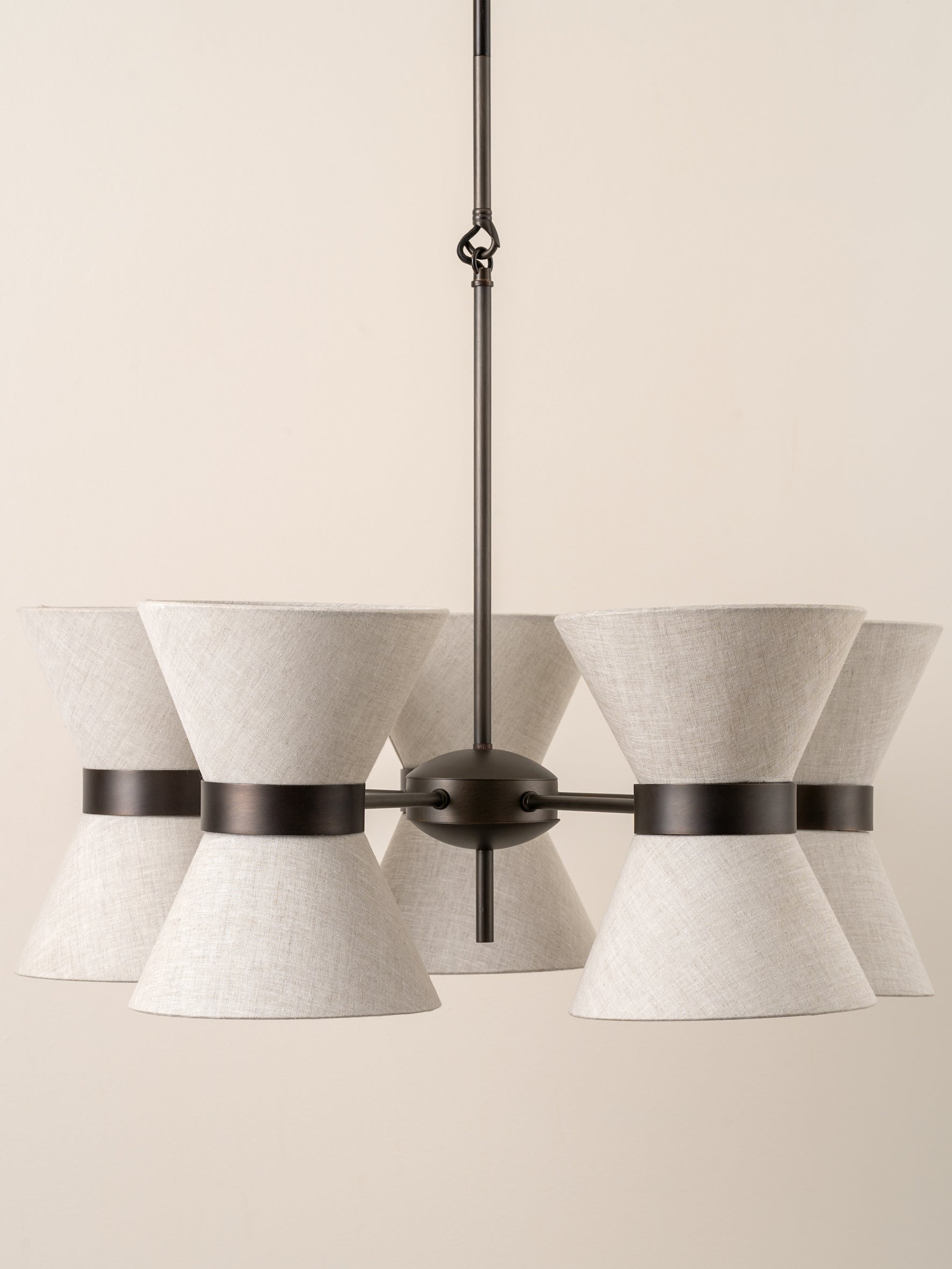 Renwick - 5 light linen and bronze pendant | Ceiling Light | Lights & Lamps | UK | Modern Affordable Designer Lighting