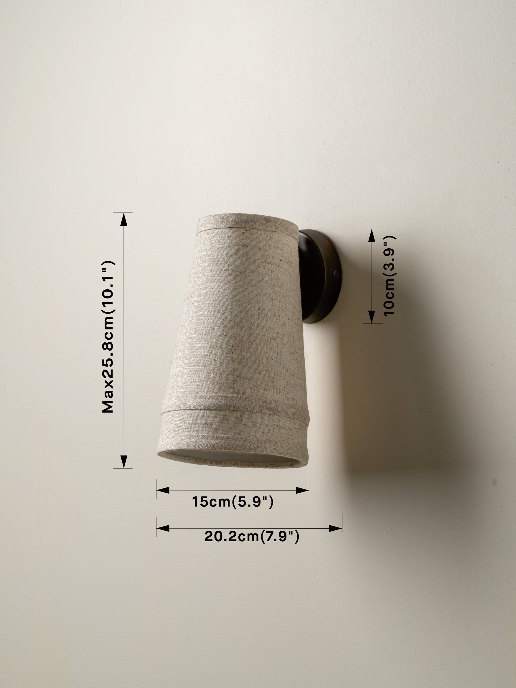 Solara - bronze and layered natural linen wall light | Wall light | lights & lamps | Modern affordable designer lighting