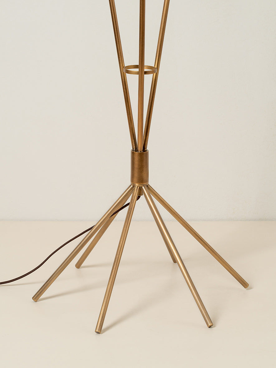 Renwick - 3 light linen and aged brass floor lamp | Floor Lamp | Lights & Lamps | UK | Modern Affordable Designer Lighting