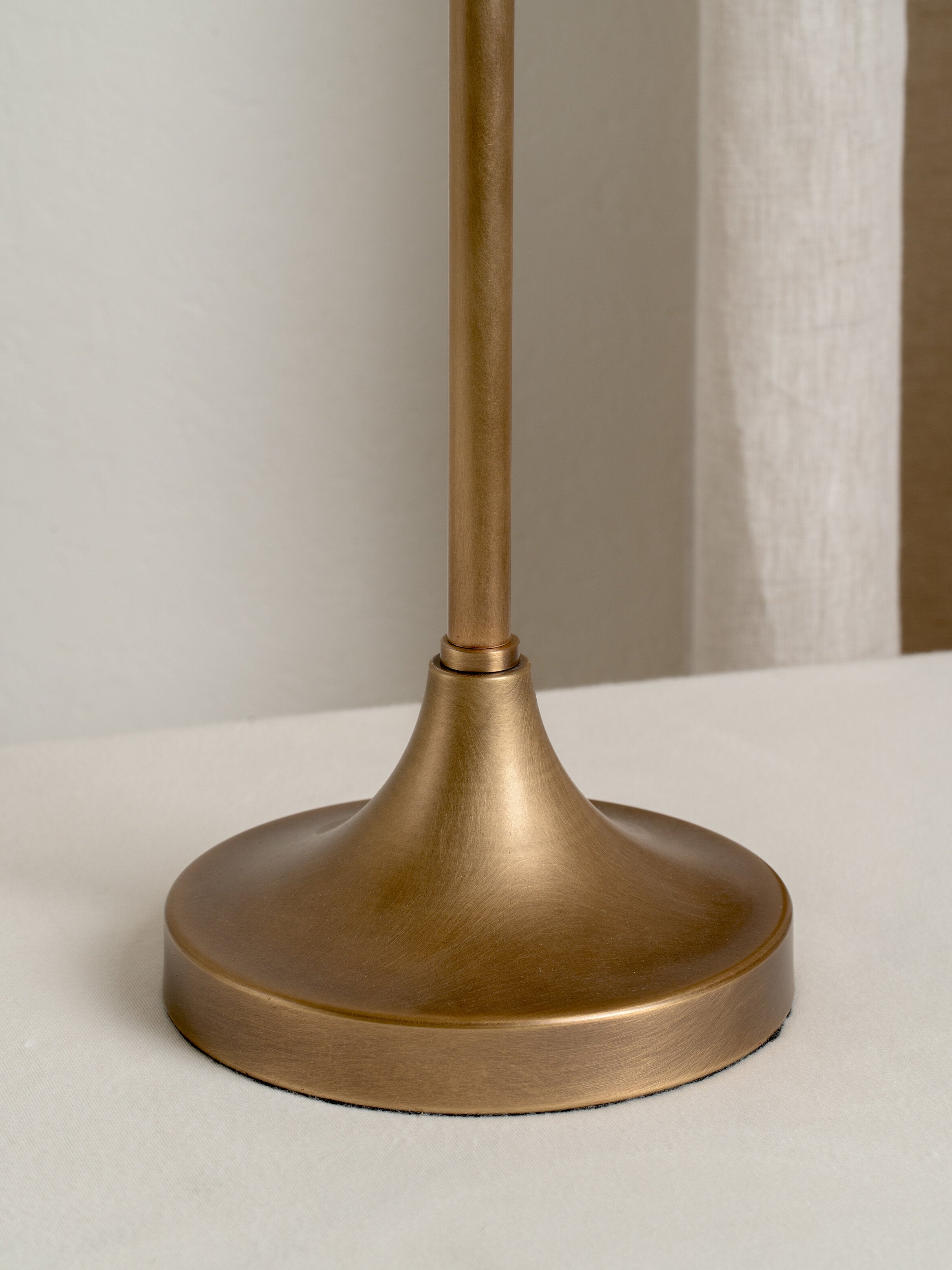 Lindi - aged brass and scalloped linen table lamp | Table lamp | lights & lamps | UK | Modern affordable designer lighting