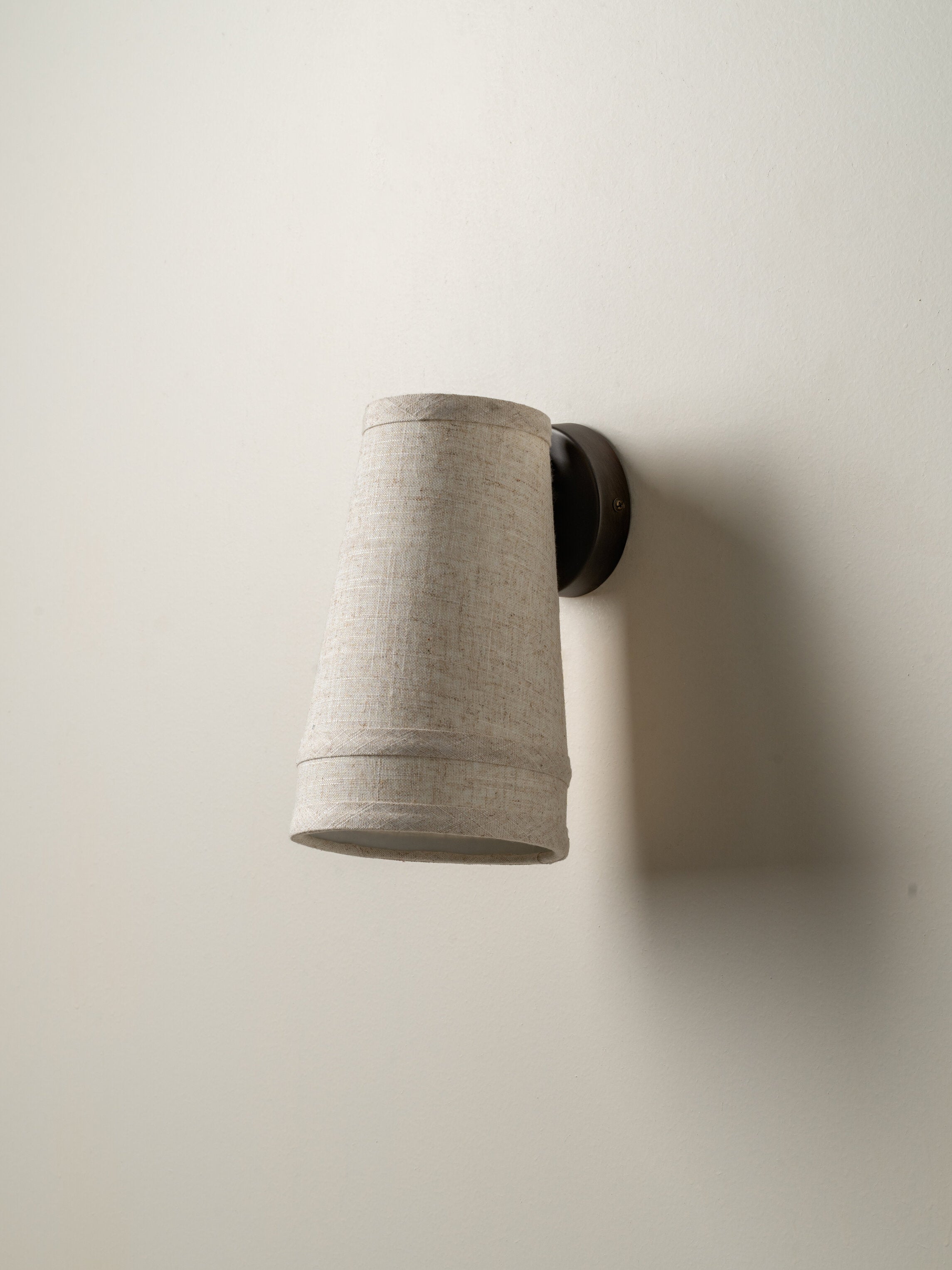Solara - bronze and layered natural linen wall light | Wall light | lights & lamps | Modern affordable designer lighting