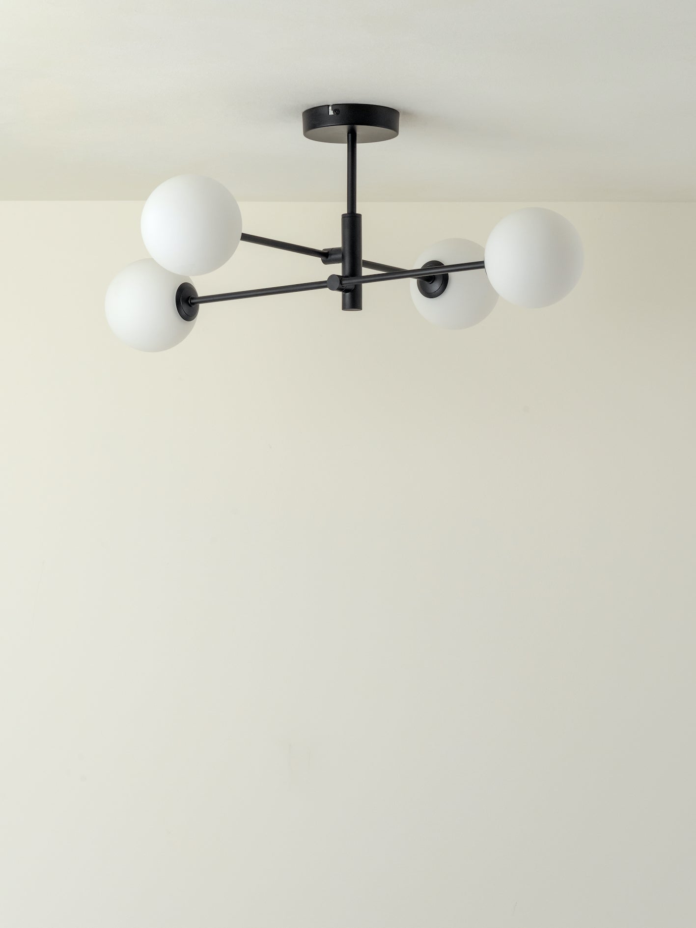 Chelso - 4 light matt black and opal flush | Ceiling Light | Lights & Lamps | UK | Modern Affordable Designer Lighting