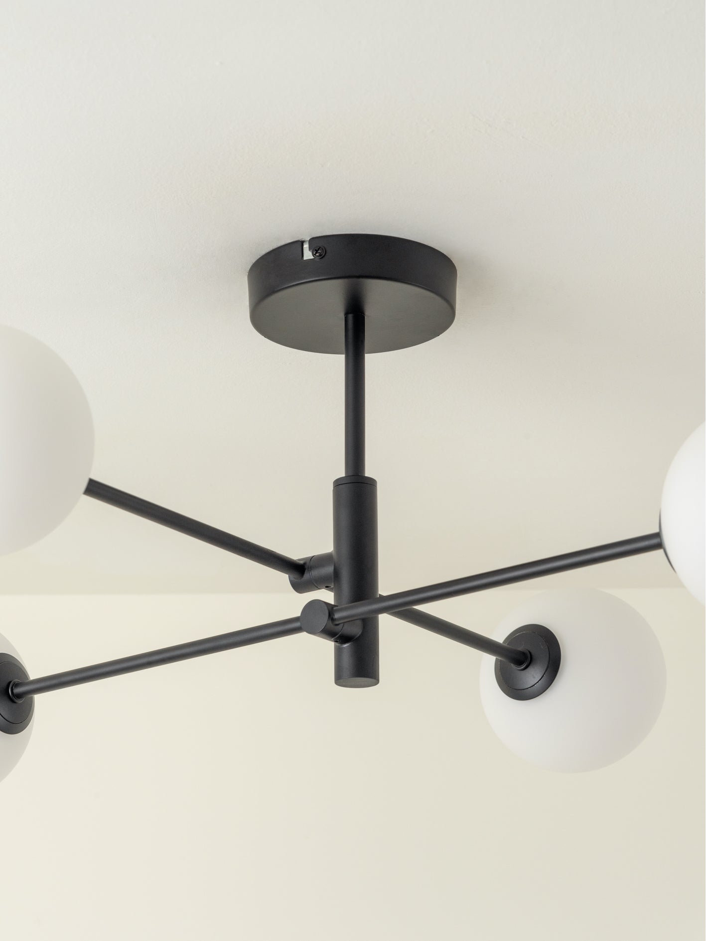 Chelso - 4 light matt black and opal flush | Ceiling Light | Lights & Lamps | UK | Modern Affordable Designer Lighting