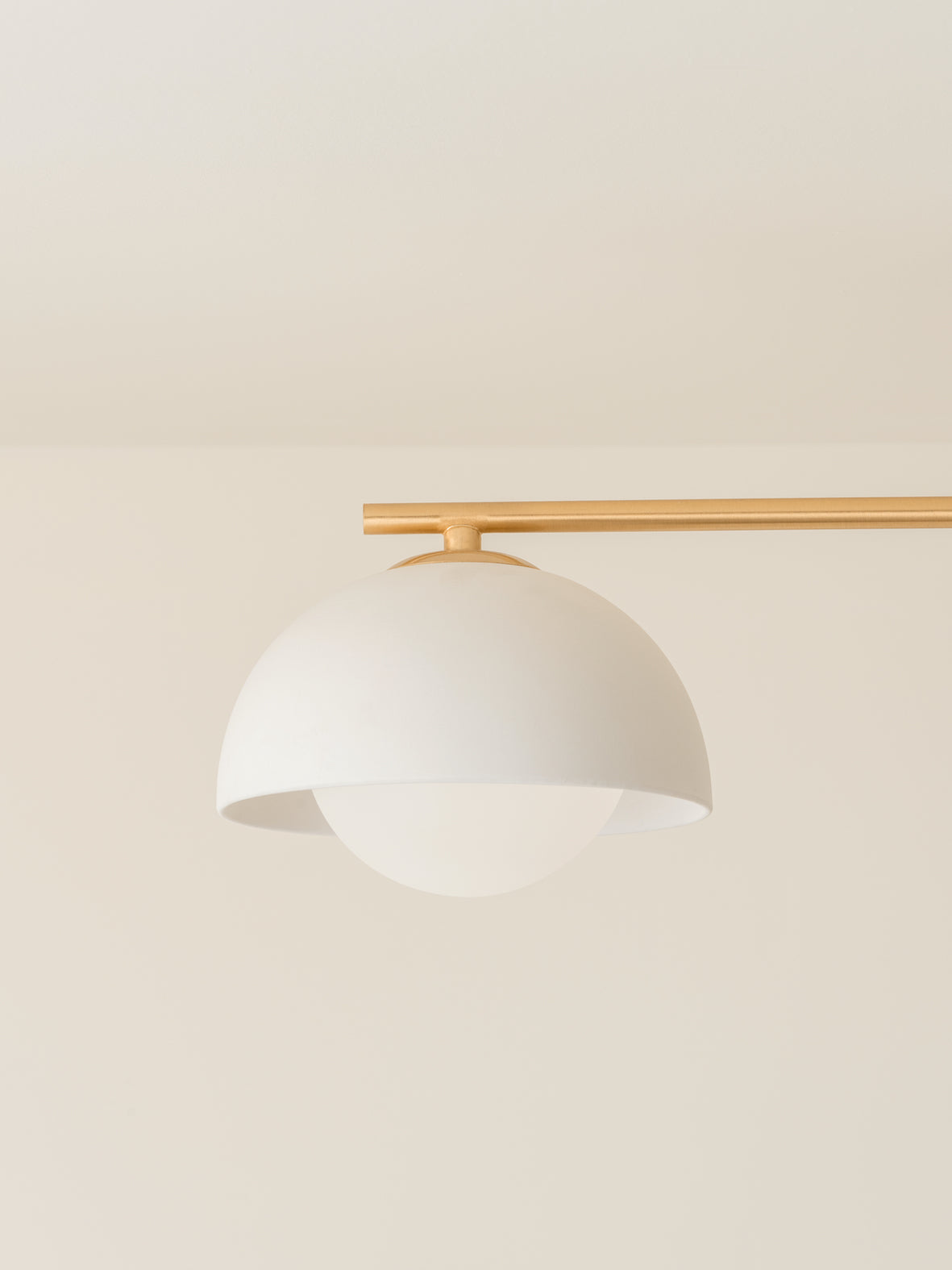 Porsa - 6 light brushed brass and warm white porcelain flush | Ceiling Light | Lights & Lamps | UK | Modern Affordable Designer Lighting