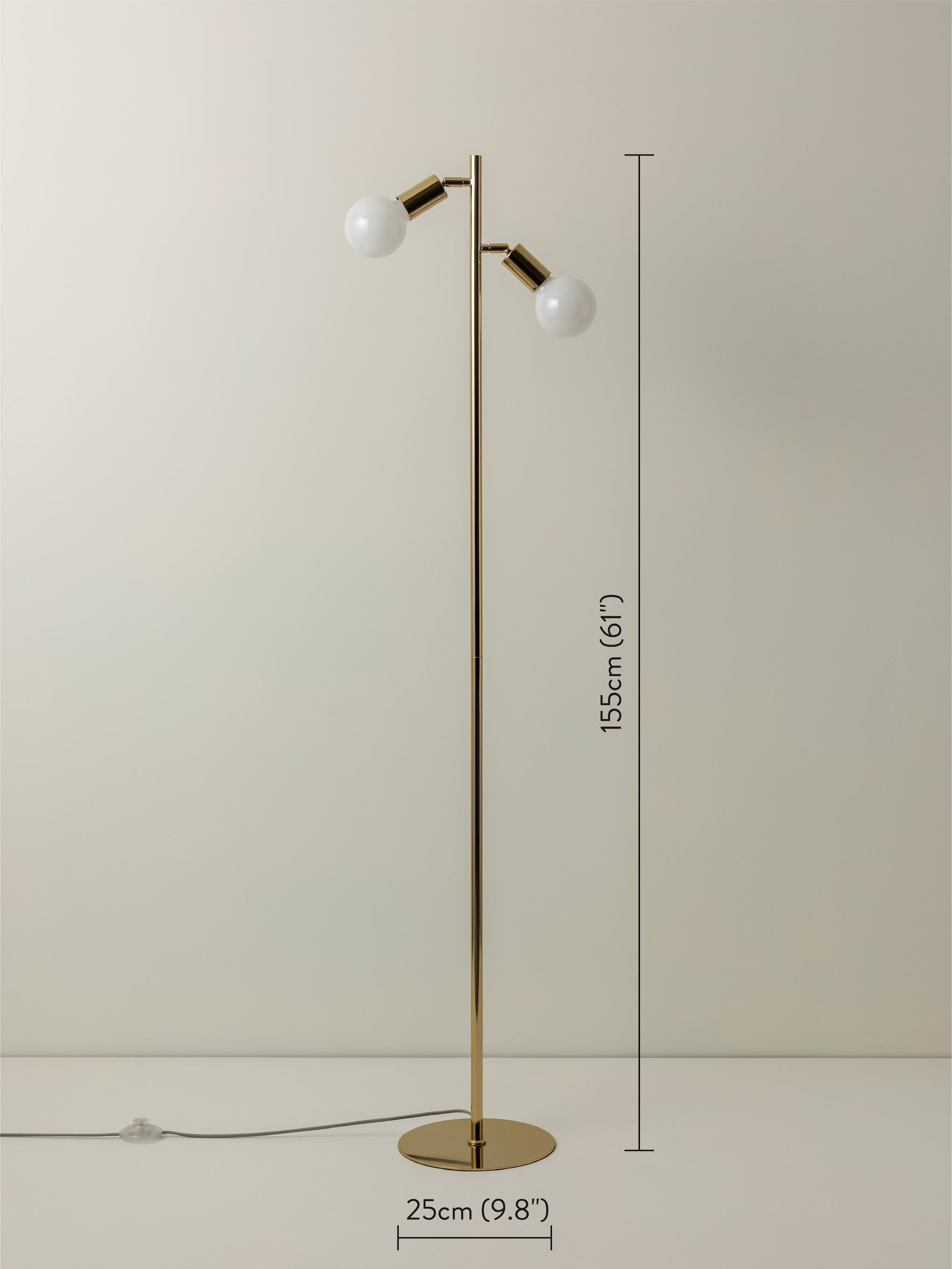 Lever - 2 light brass task floor lamp | Floor Lamp | Lights & Lamps | UK | Modern Affordable Designer Lighting