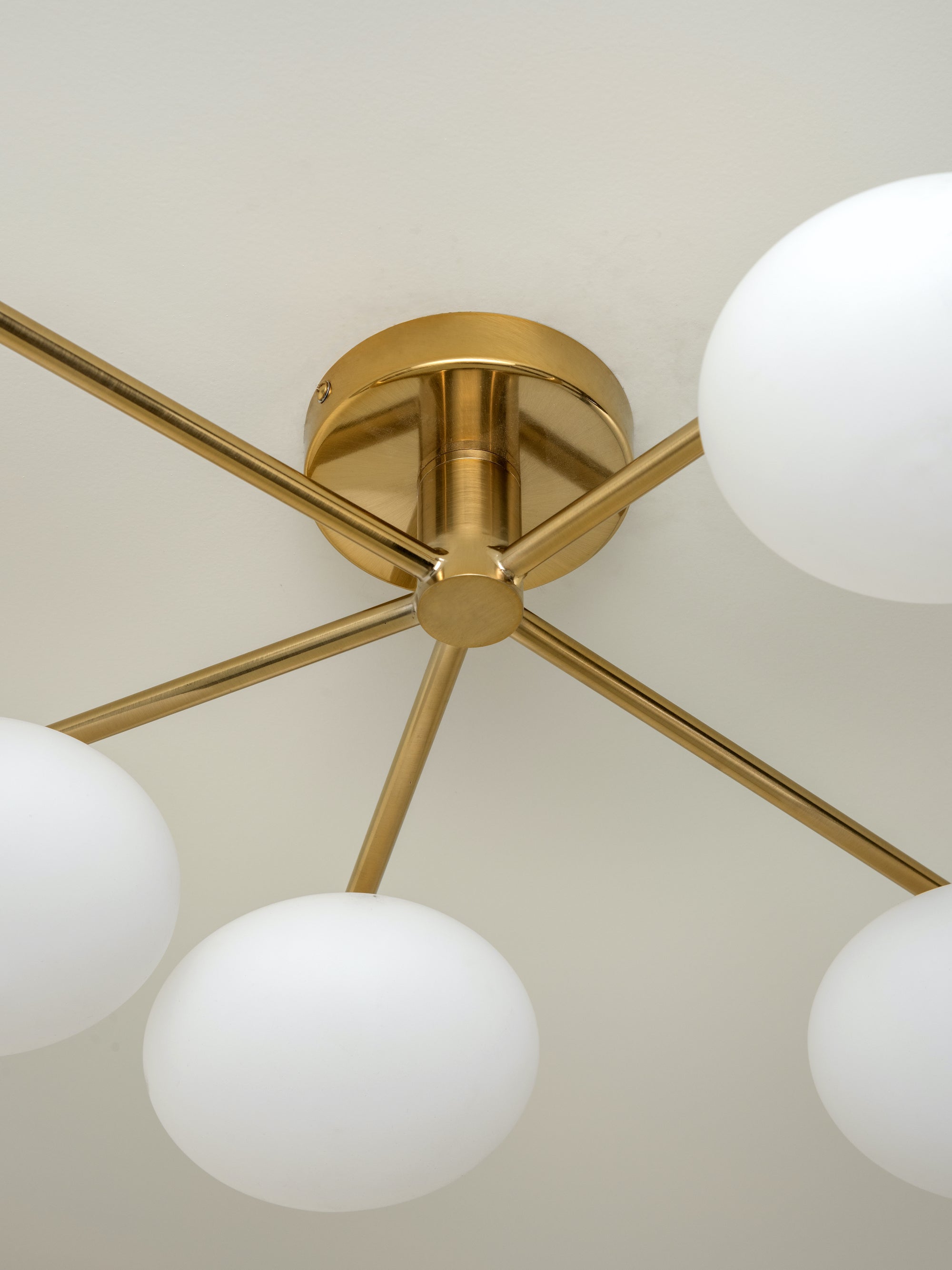 Imperial - 5 light brass and opal flush | Ceiling Light | Lights & Lamps | UK | Modern Affordable Designer Lighting