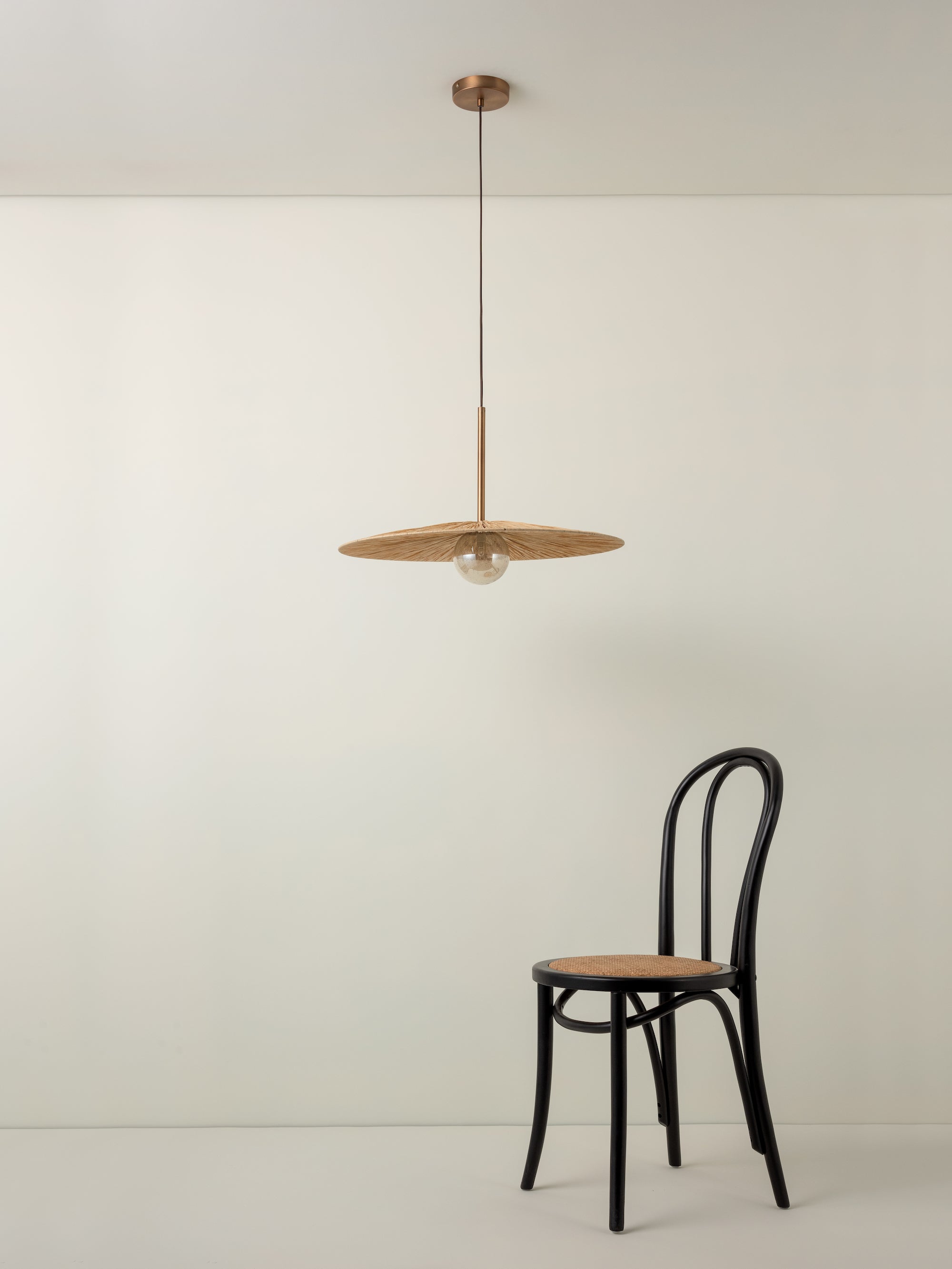 Ridotti - 1 light natural raffia and burnished brass pendant | Ceiling Light | Lights & Lamps | UK | Modern Affordable Designer Lighting