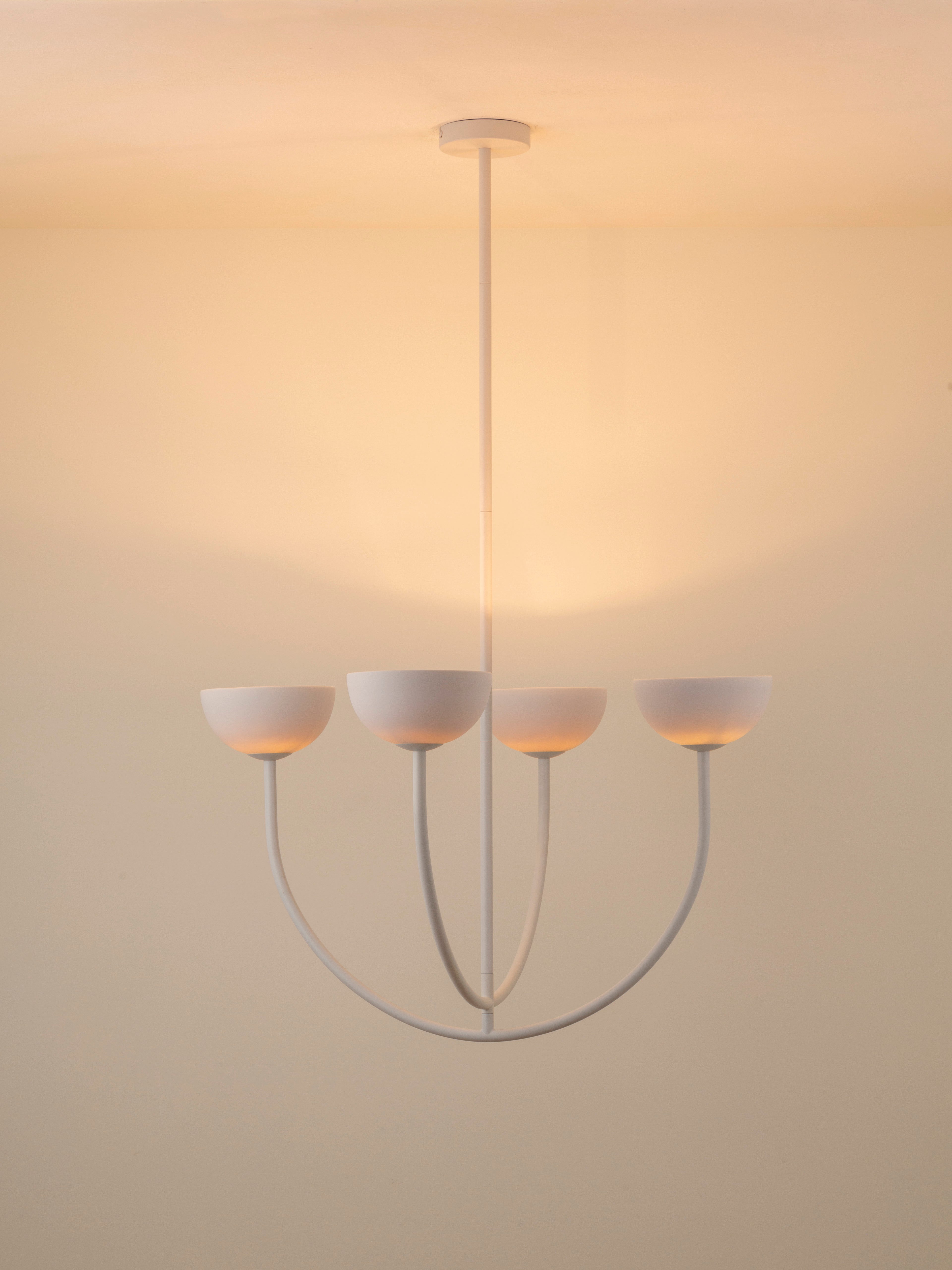 Ruzo - 4 light matt warm white and white porcelain ceiling pendant | Chandelier | Lights & Lamps | UK | Modern Affordable Designer Lighting